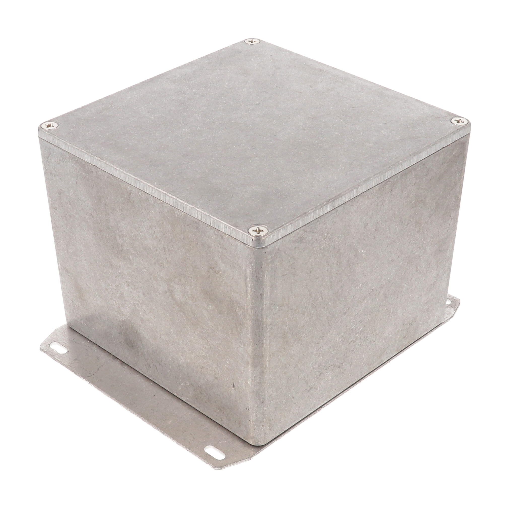 1590VF natural aluminum deep diecast aluminum enclosure with flanged bottom plate