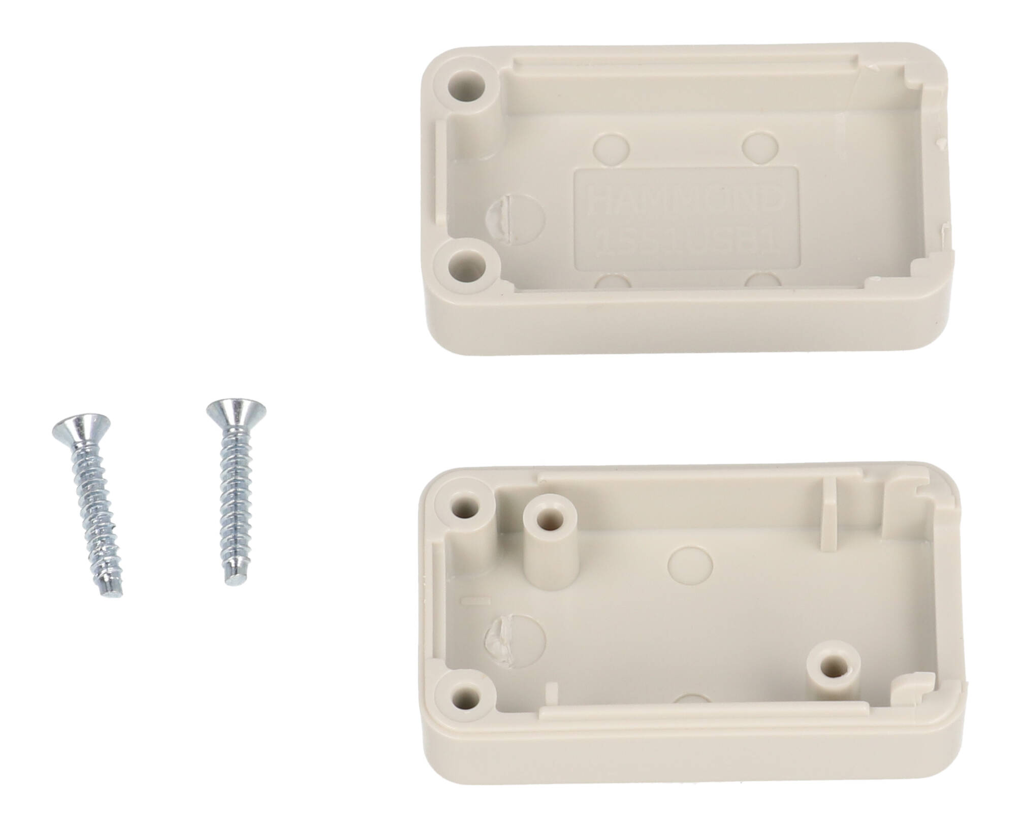 1551USB1GY grey ABS plastic miniature USB enclosure, 35 x 20 mm, with USB-A opening and recessed lid