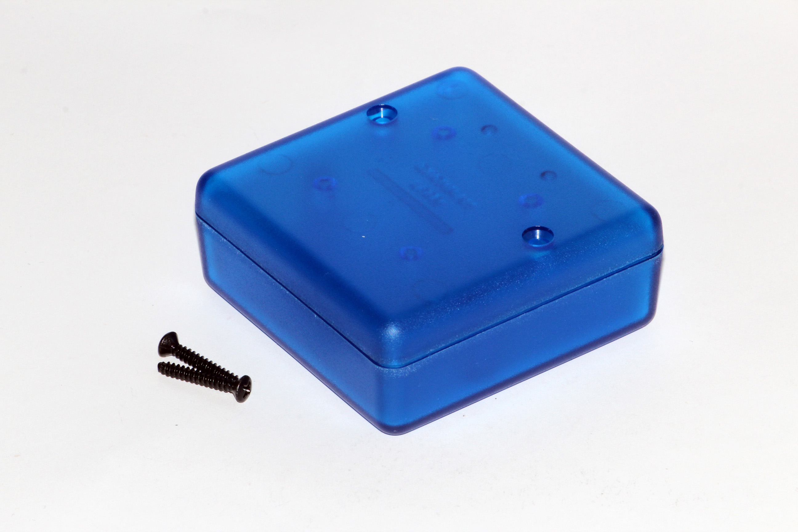 1593JTBU transparent blue square closed-end handheld enclosure