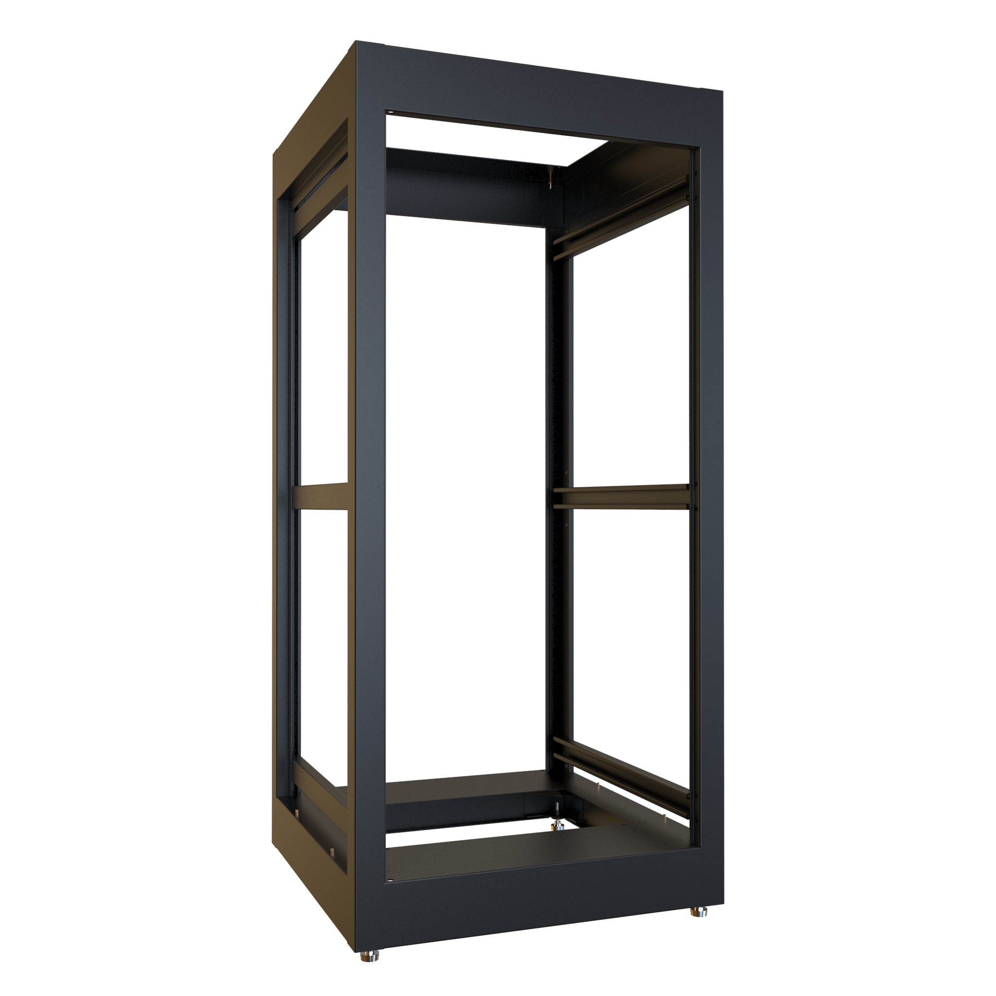 24U Cabinet Frame, 23.6 in Deep, Black Steel