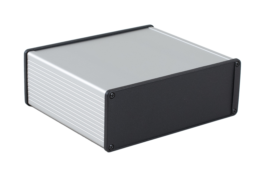 1457U1601E — Enclosure, extruded aluminum, 7.52 x 2.68 x 6.3, non-flanged end panels, 1457-EMI Series