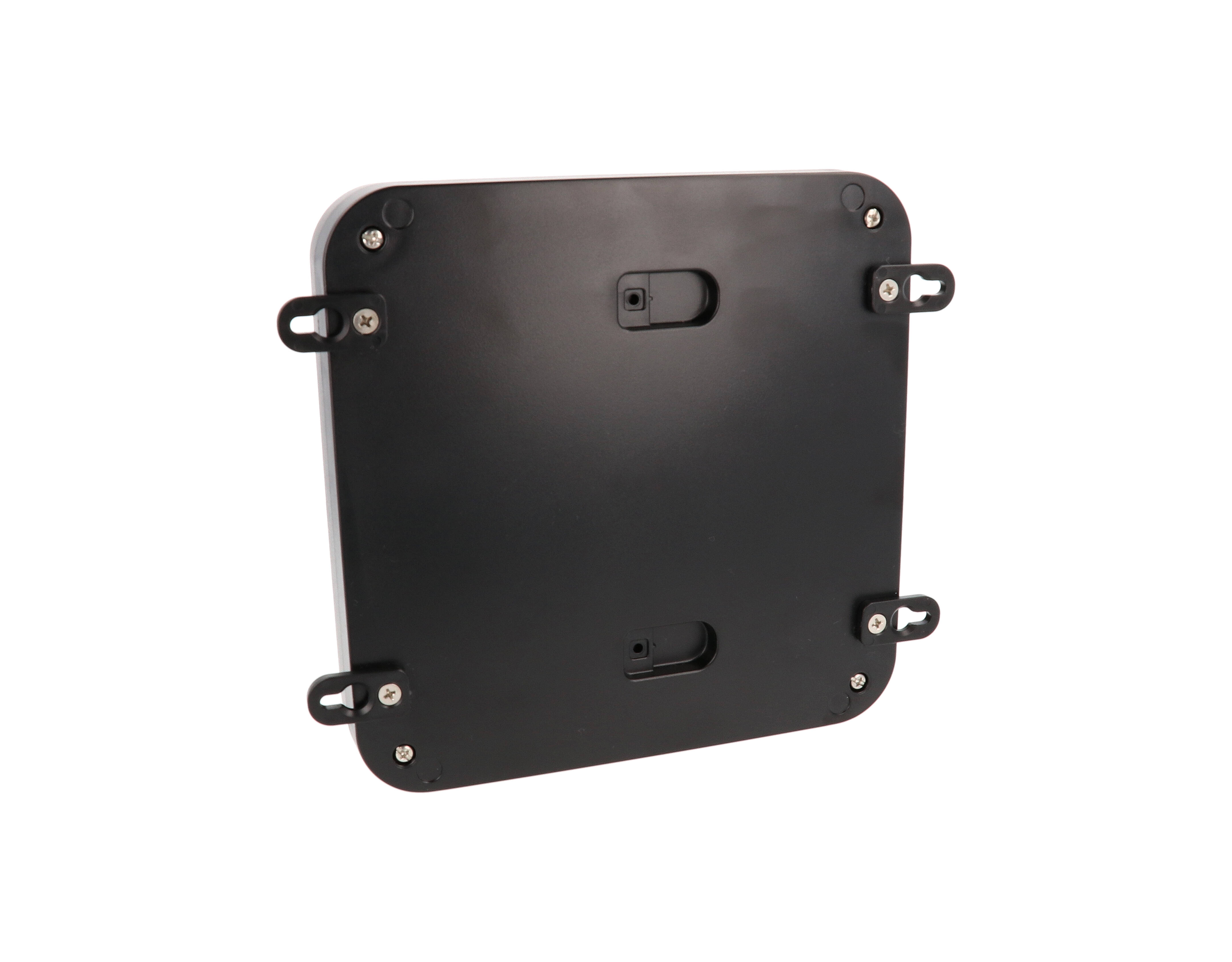 1557HBK black ABS low profile watertight enclosure, 200 x 200 x 45 mm