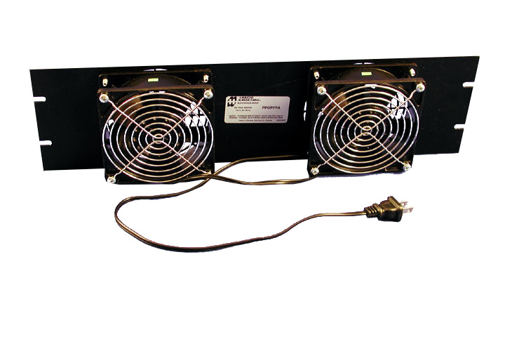 Hammond PPGPFPA 3U black steel 19-inch rack mount fan panel assembly with two 115 VAC fans