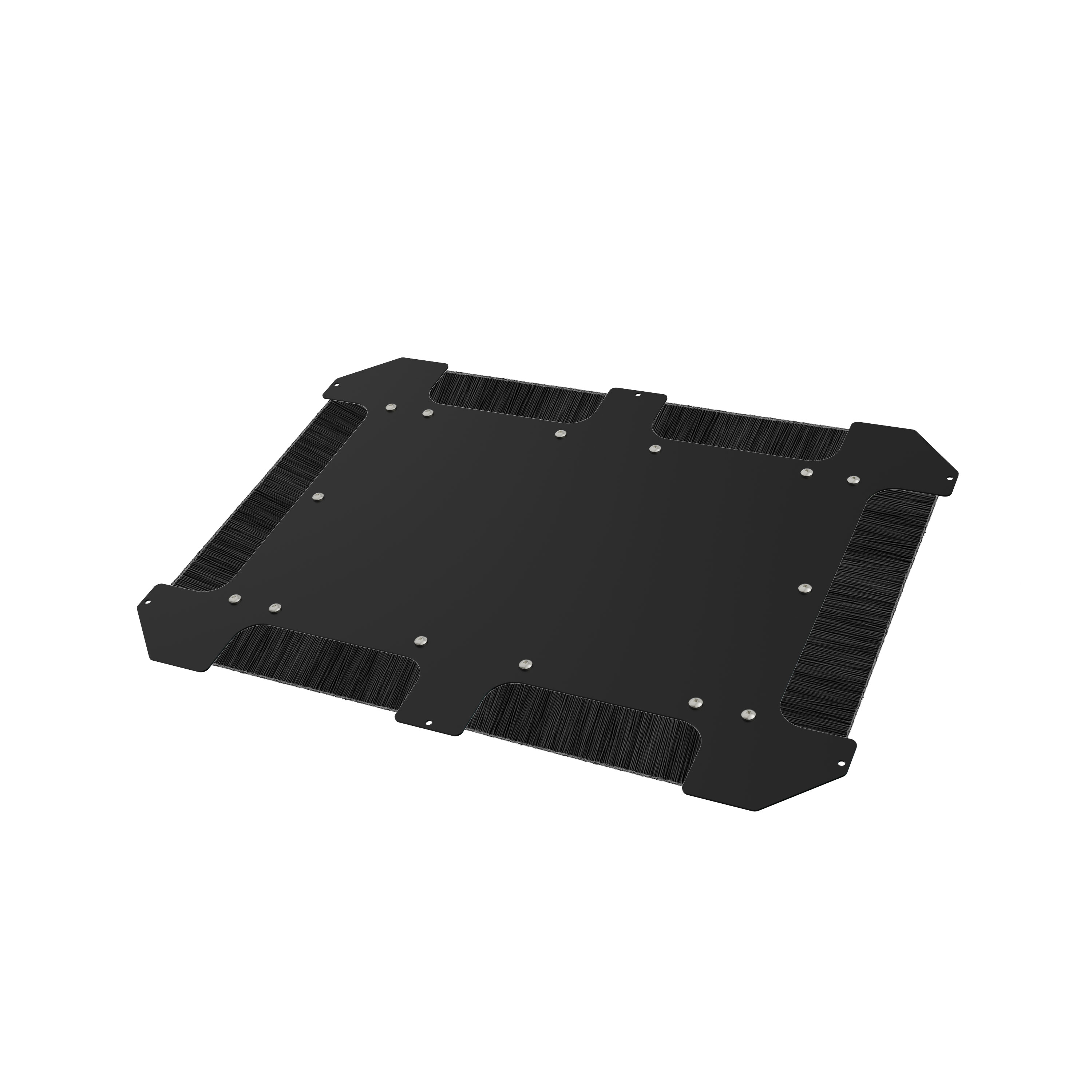 Hammond C4B2436SBK1 solid black 14 gauge steel bottom panel for 24 x 36 in C4 cabinet frames, shown with mounting holes