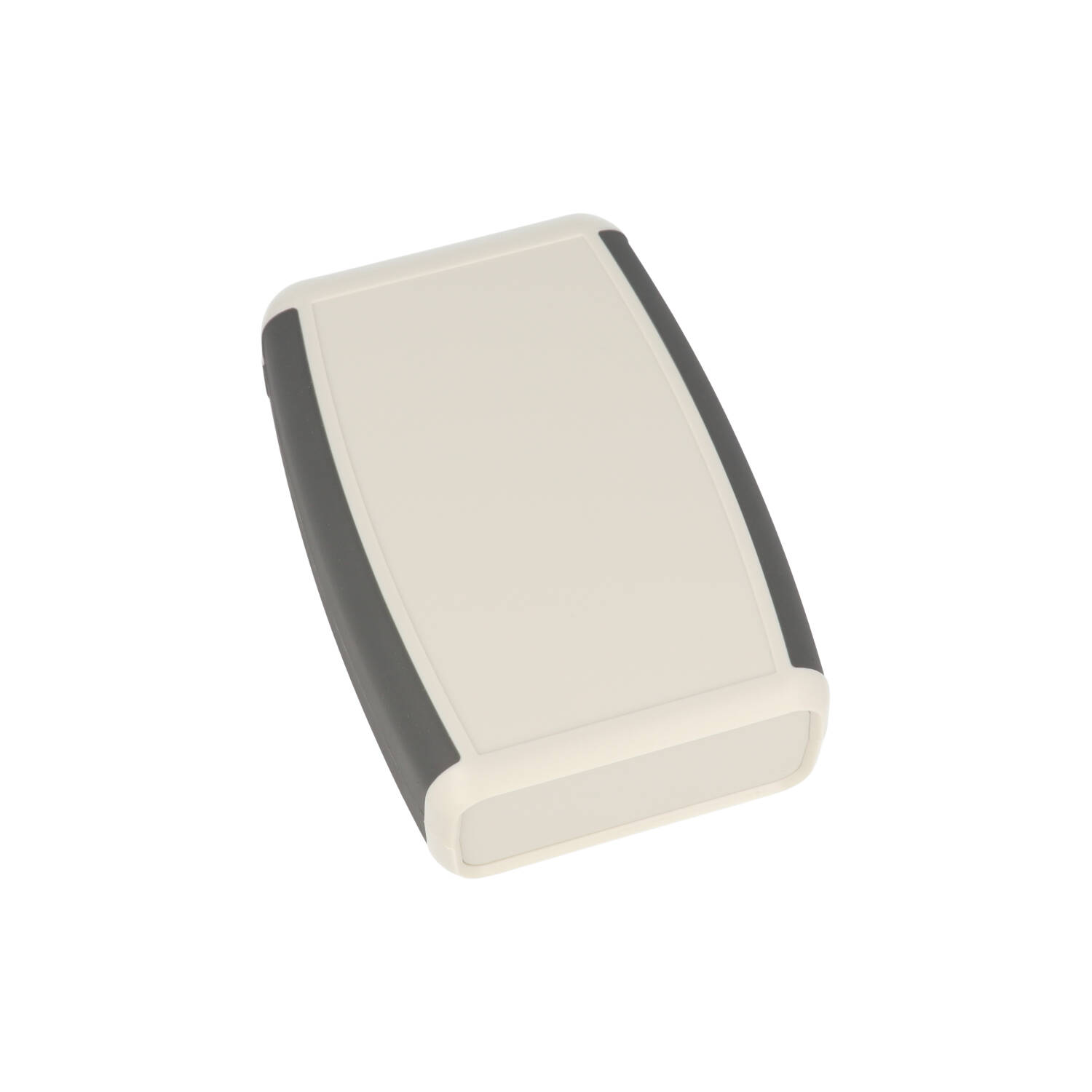 1553CGYBAT grey handheld enclosure with battery door and grey overmold