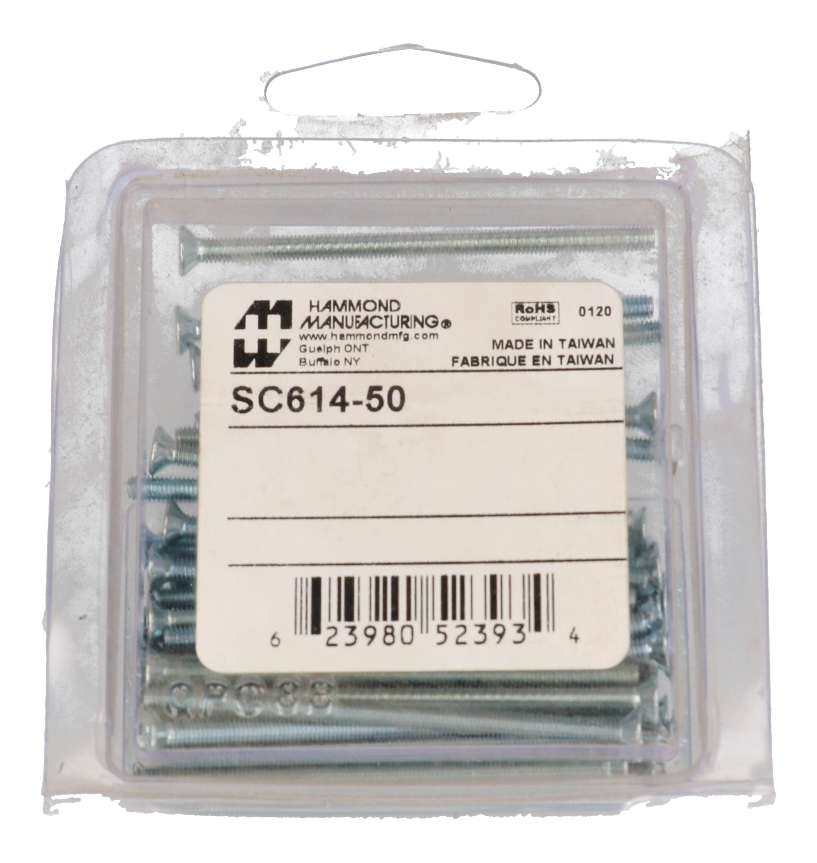 SC614-50 package of 50 M3-0.5 x 55mm flat head assembly screws