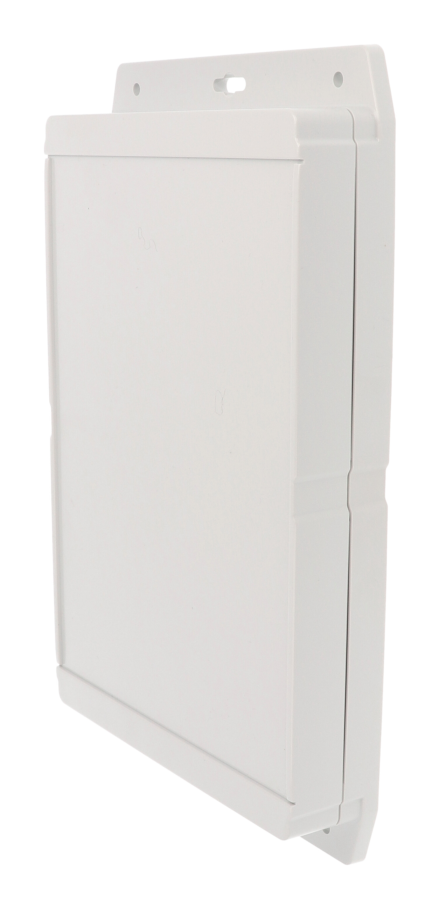 1555VA2F17GY grey polycarbonate low-profile flanged enclosure, 240 x 161 x 37 mm