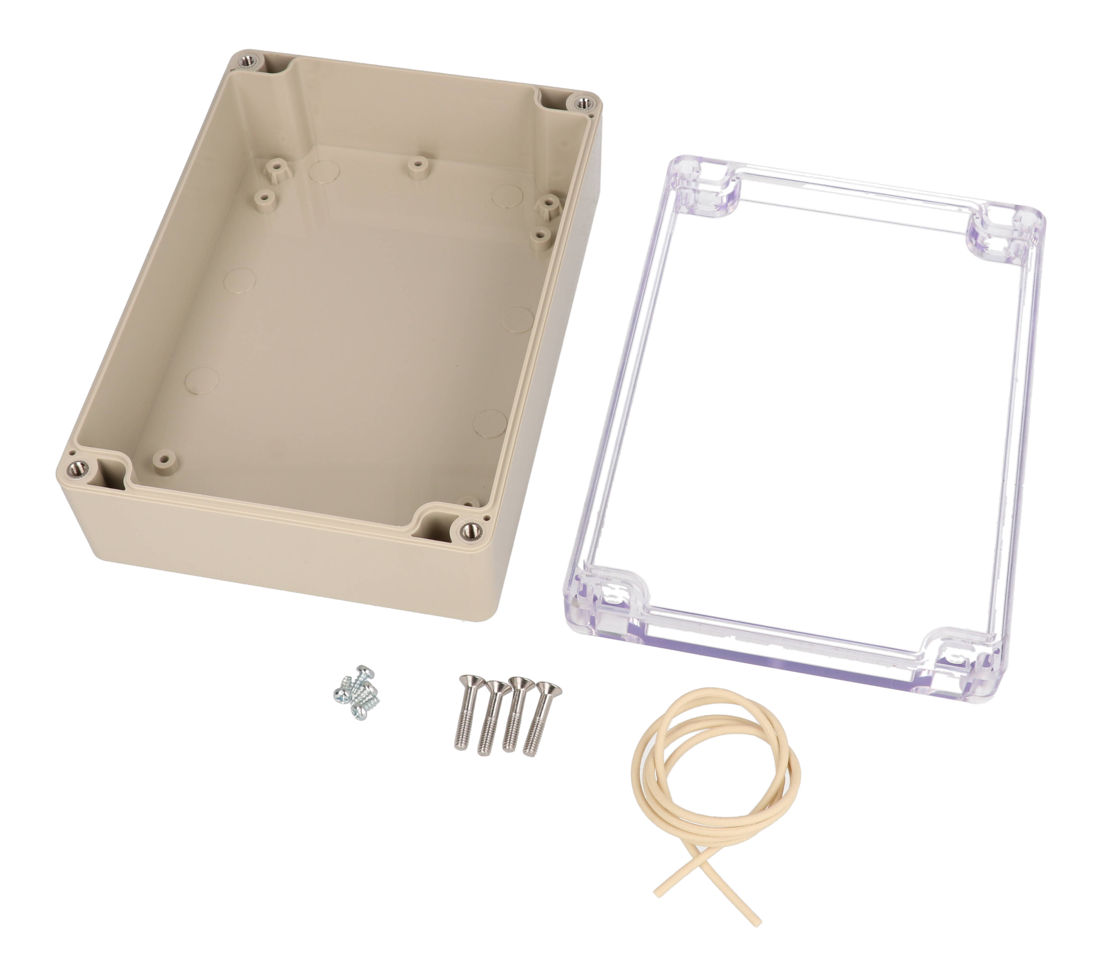 RZ0313C beige ABS water-tight enclosure with clear polycarbonate lid, 171 x 121 x 55 mm