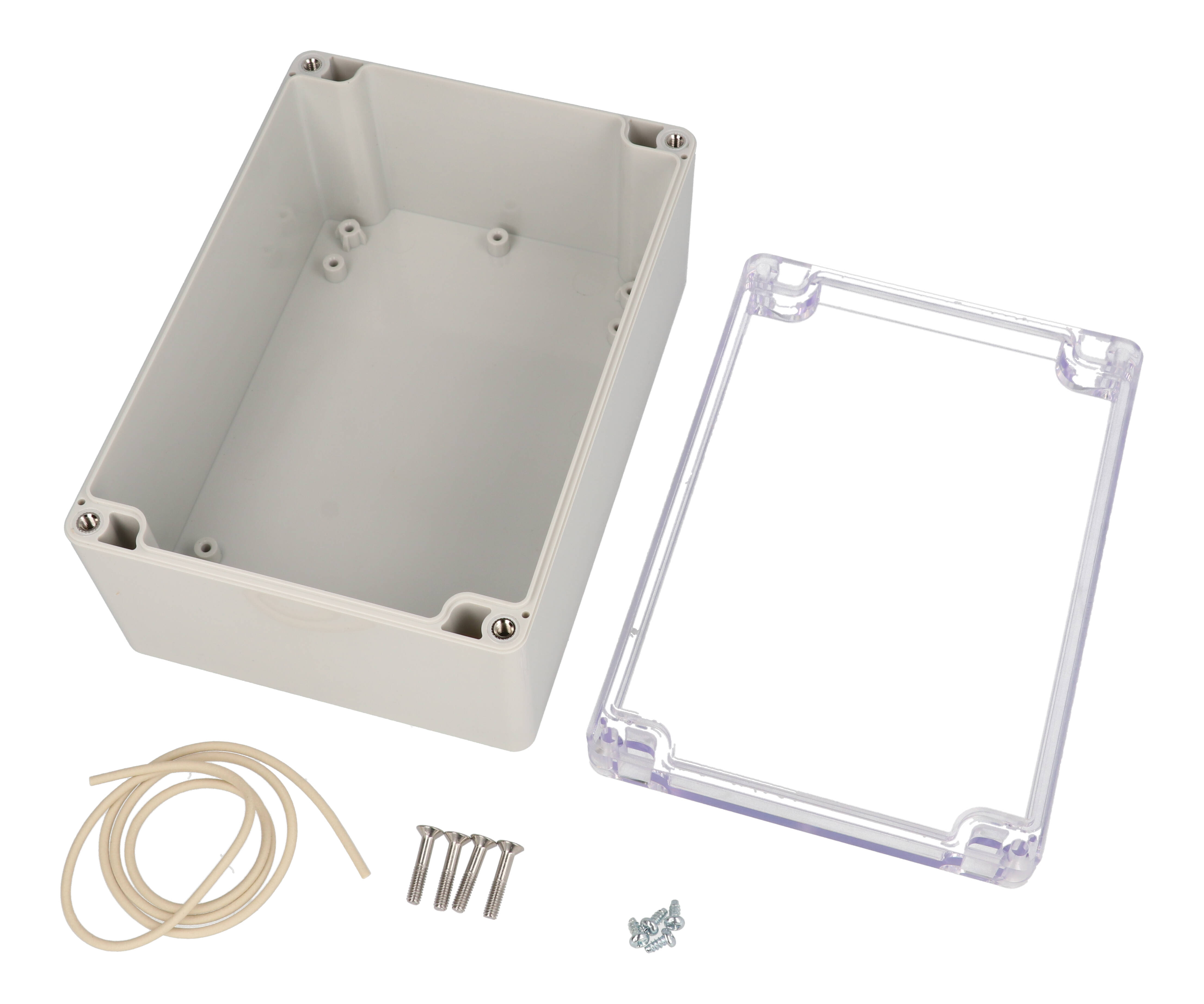 RZ0223C deep polycarbonate water-tight enclosure with clear lid, 171 x 121 x 80 mm