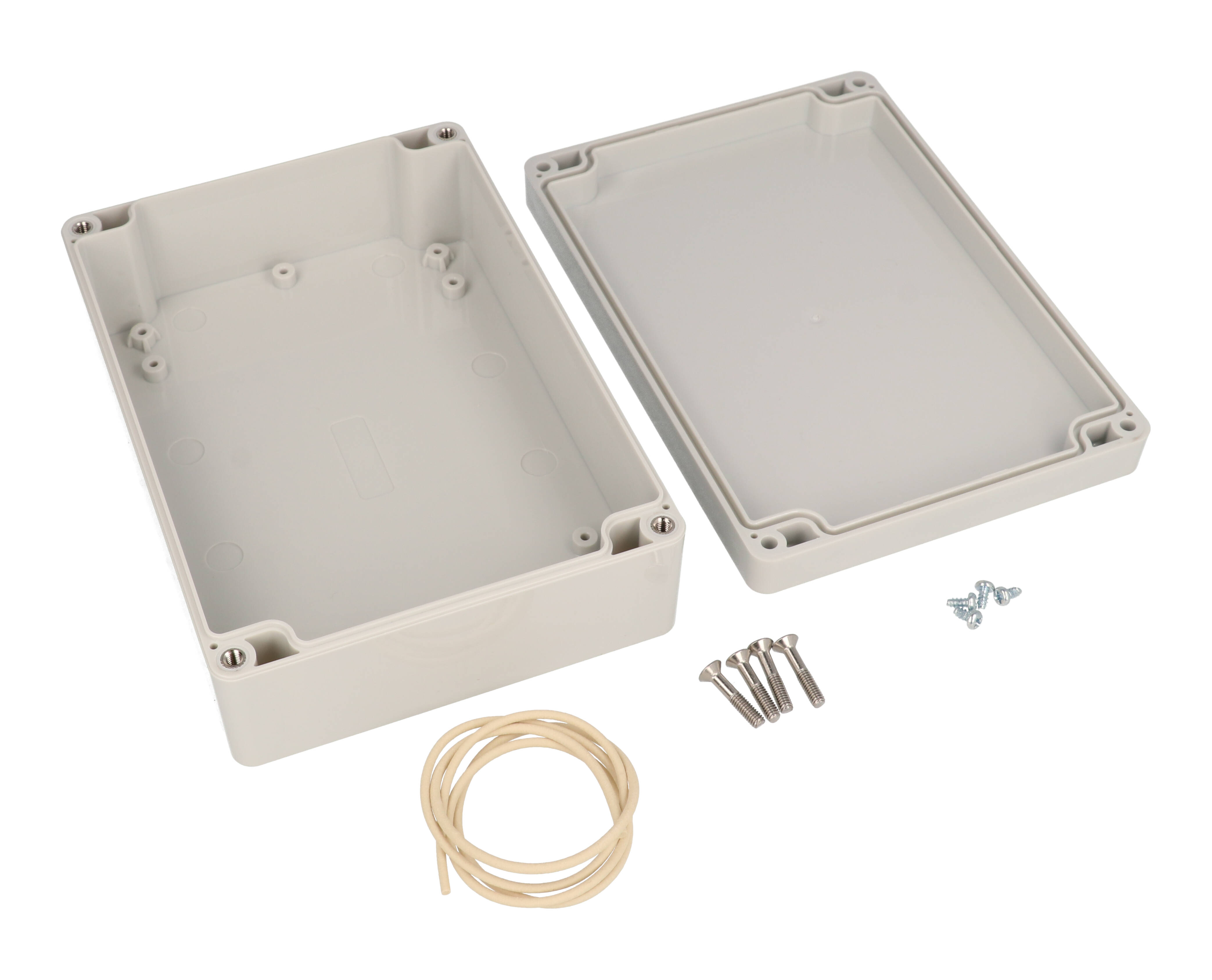 RZ0214 light gray polycarbonate water-tight enclosure, 171 x 121 x 55 mm