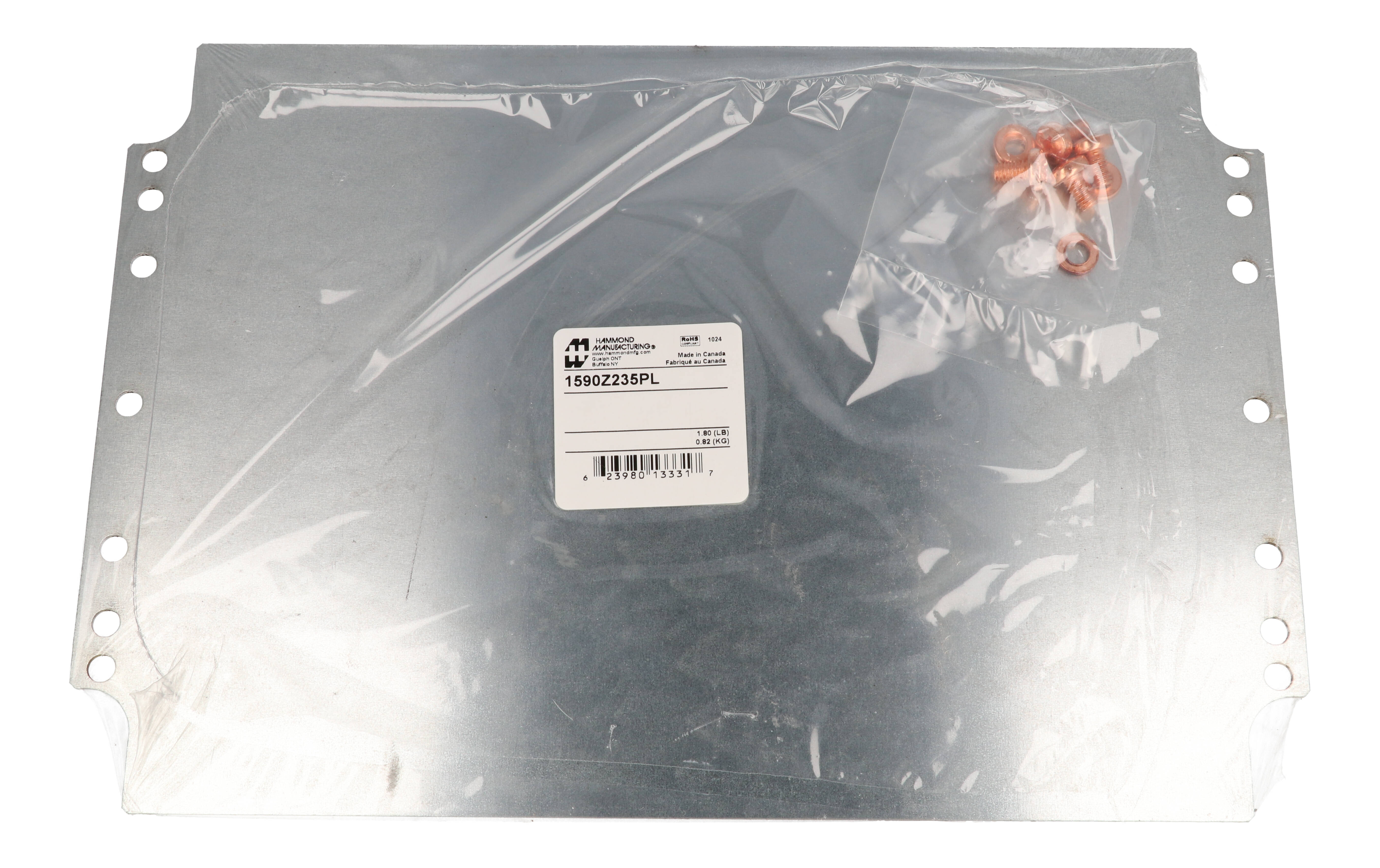 1590Z235PL galvanized steel inner mounting panel for 1590Z235 enclosure