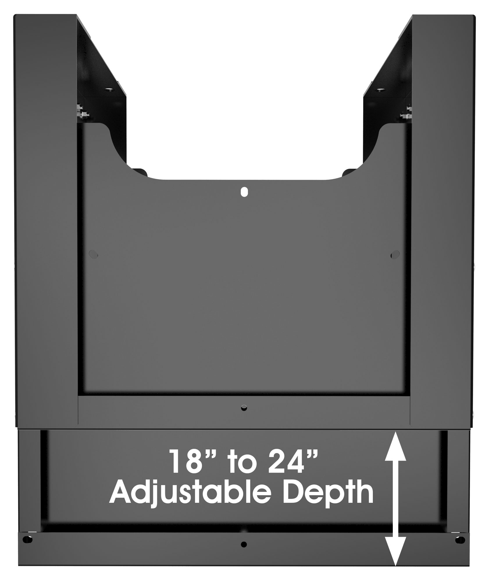 Hammond HWMR1912UBK 12U black center-hinged adjustable depth 19-inch wall-mount open rack — view 5