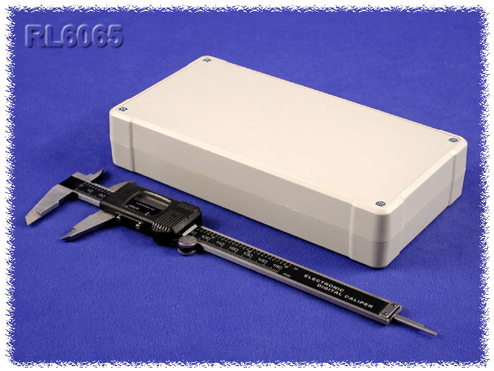 RL6065 light gray deep-lid ABS project enclosure, 206 x 106 x 40 mm