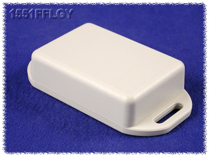 1551FFLGY gray ABS miniature enclosure with flanged lid, 50 x 35 x 15 mm