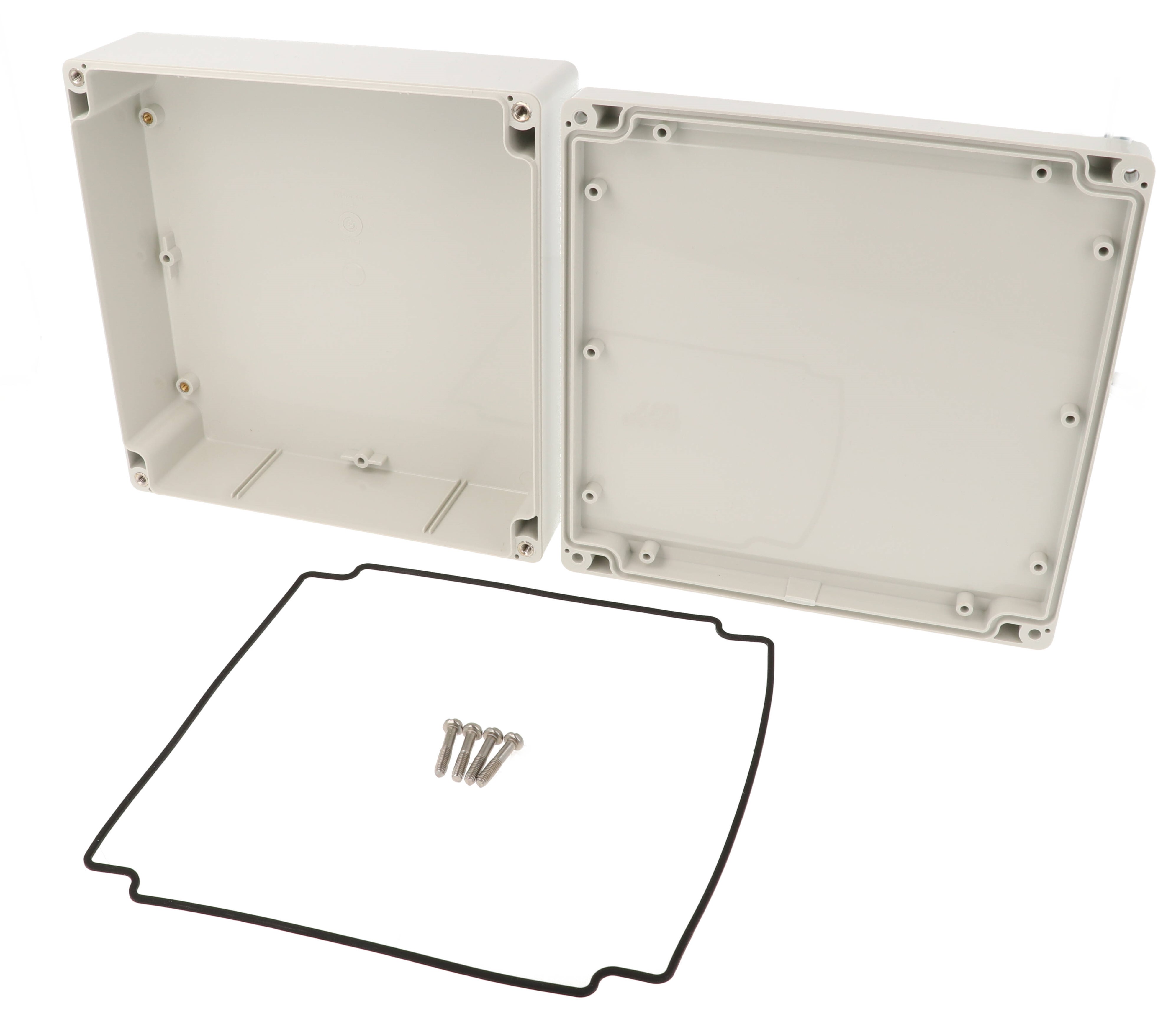 1555WGY light gray ABS watertight enclosure, 180 x 180 x 60 mm, with gasketed lid