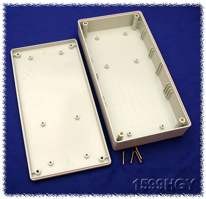 1599HGY light grey flame retardant ABS handheld enclosure, 220 x 110 mm