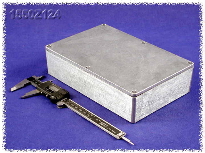 1550Z124 unpainted watertight diecast aluminum enclosure, 223 x 147 x 55 mm