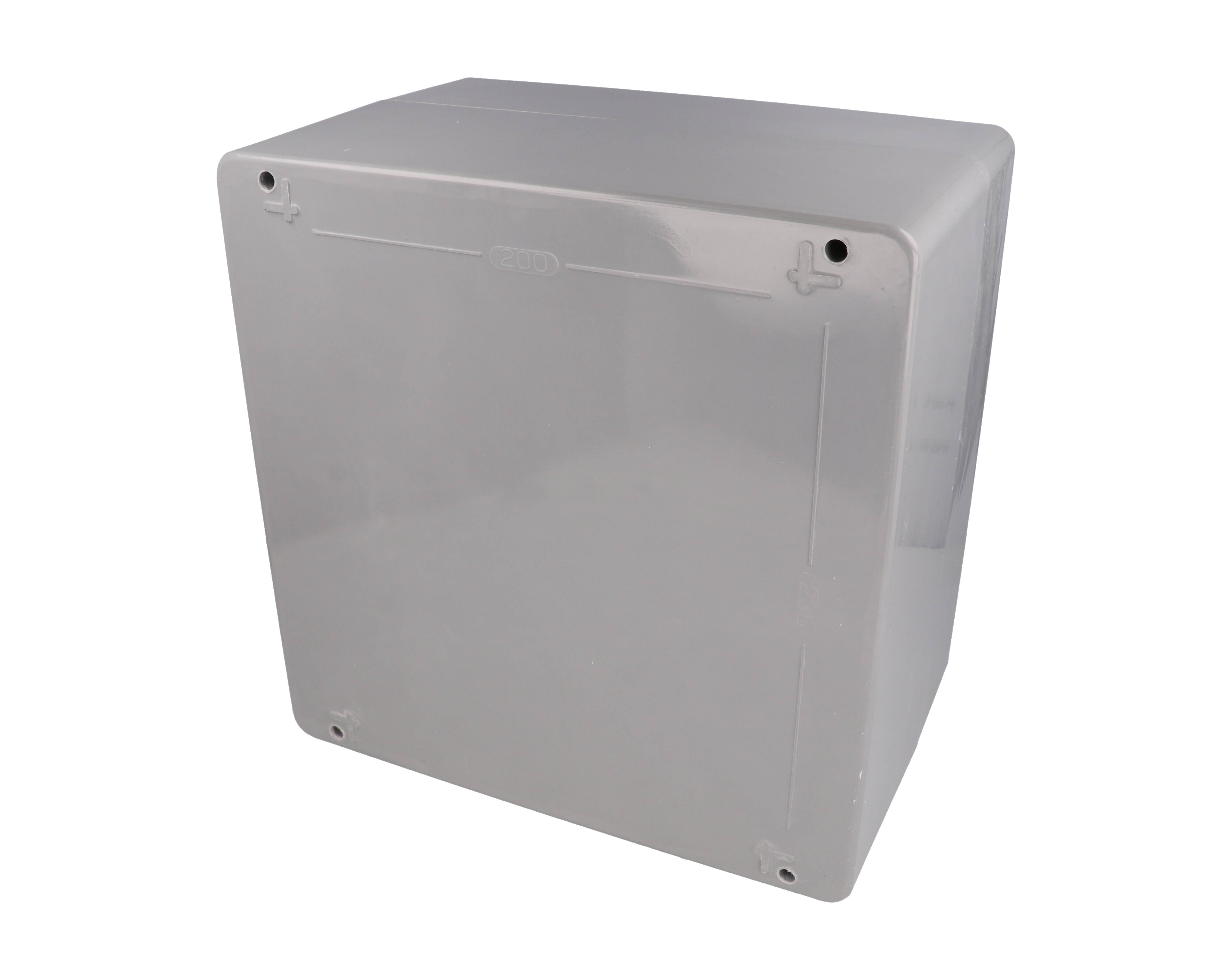 1590ZGRP235 gray fiberglass enclosure 255 x 250 x 160 mm with deep gasketed lid