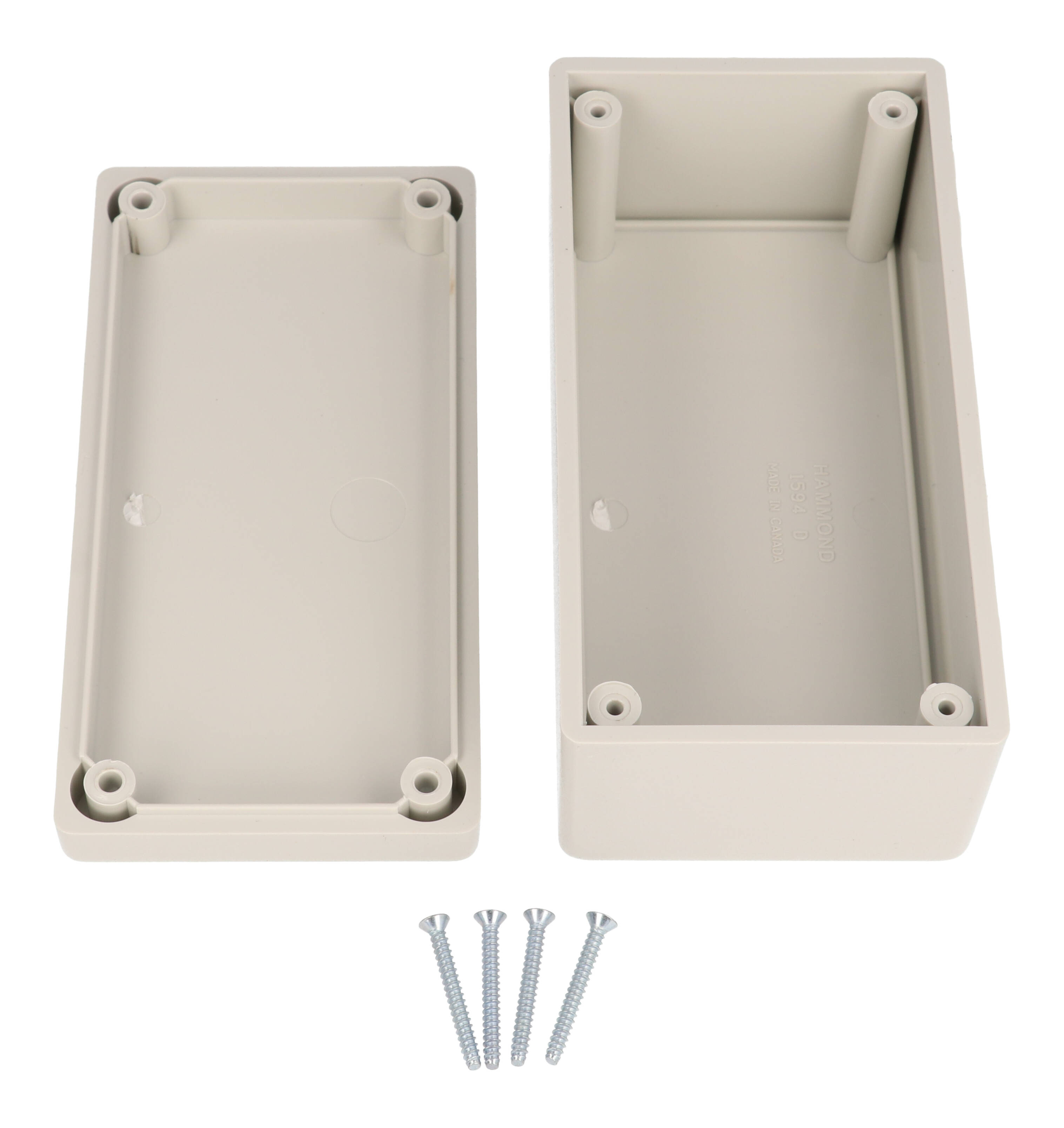 1594DSGY light gray economy ABS plastic enclosure with lid, 132 x 66 x 55 mm