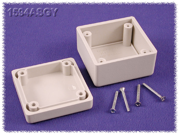 1594ASGY light gray economy abs plastic 1594A enclosure, 56 x 56 x 40 mm, with lid