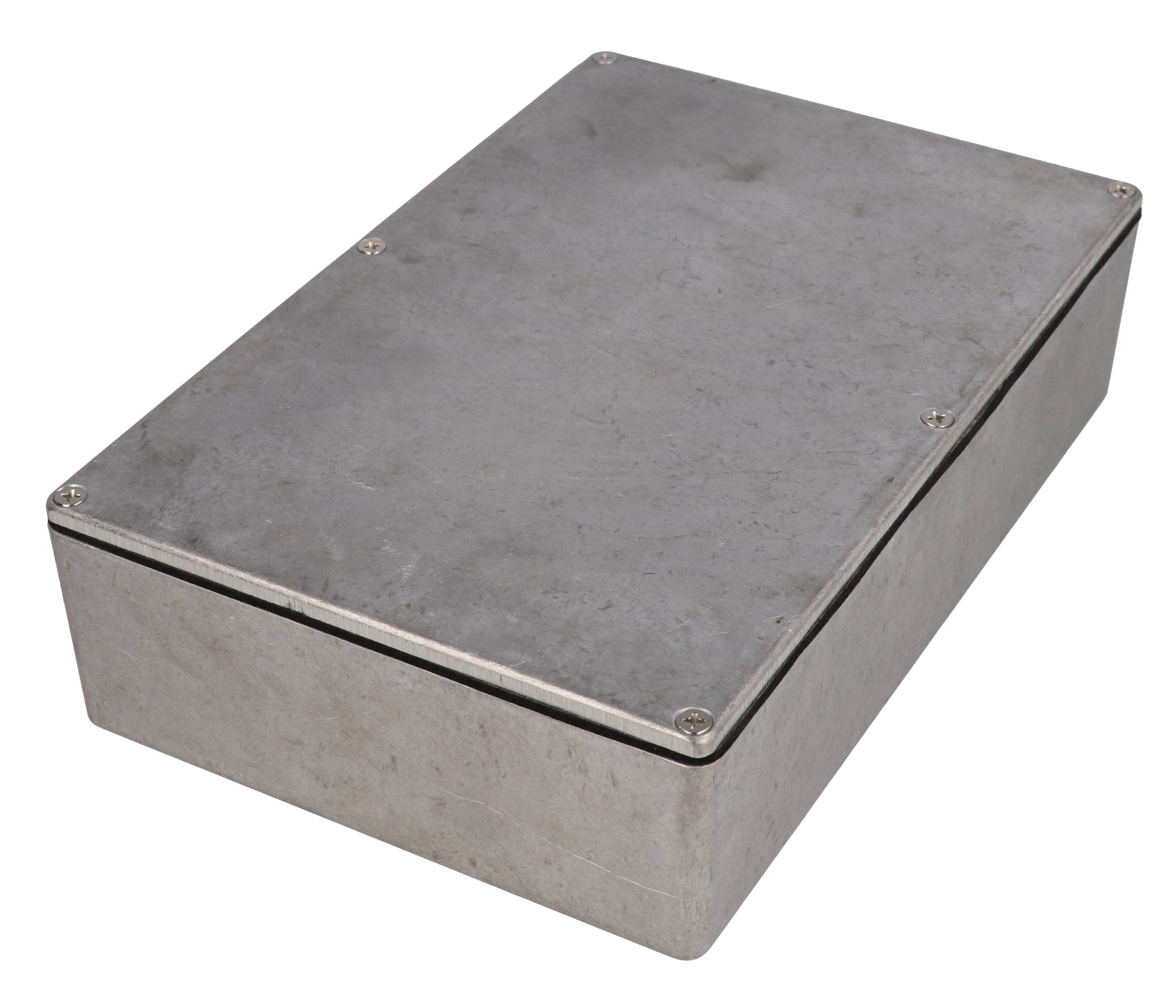 1550WG natural watertight diecast aluminum enclosure, 222 x 146 x 55 mm, with screw-down lid