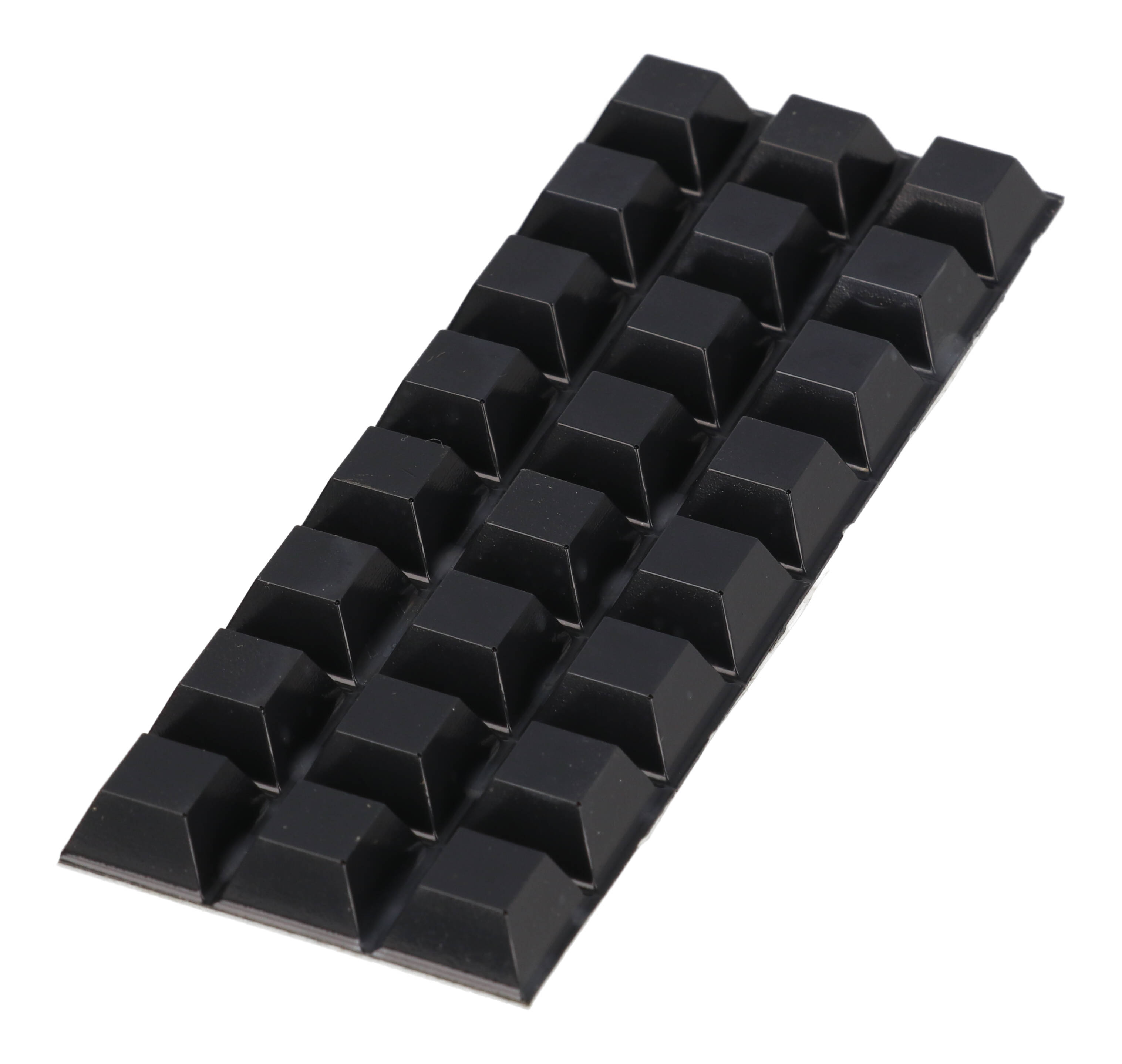 1421T3 black square self-adhesive rubber feet, package of 24