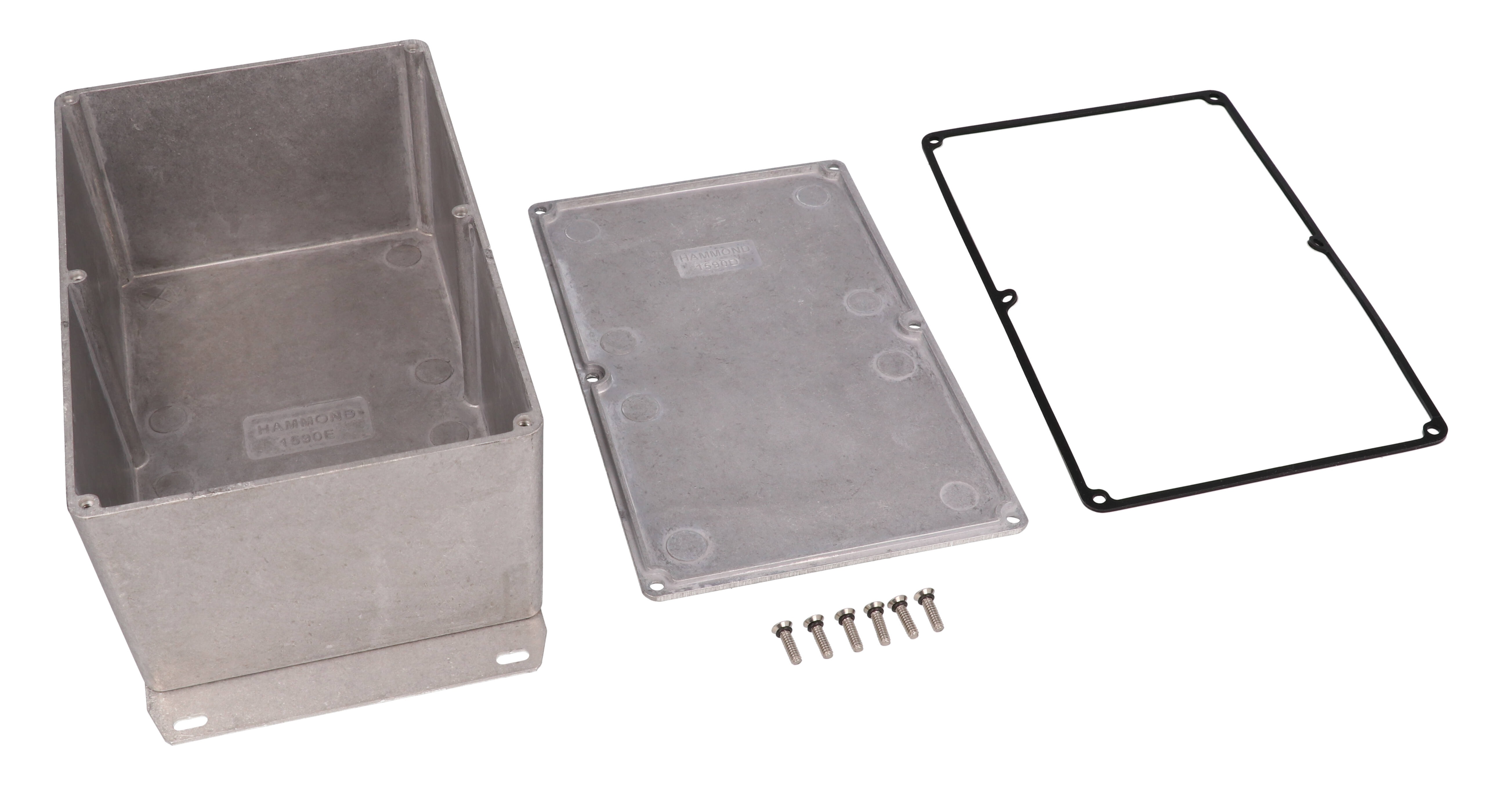 1590WEF natural aluminum watertight 1590E diecast aluminum enclosure with flanged bottom plate