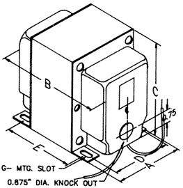 Hammond 193JP potted DC filter choke, 10H at 200 mA, chassis mount — view 3