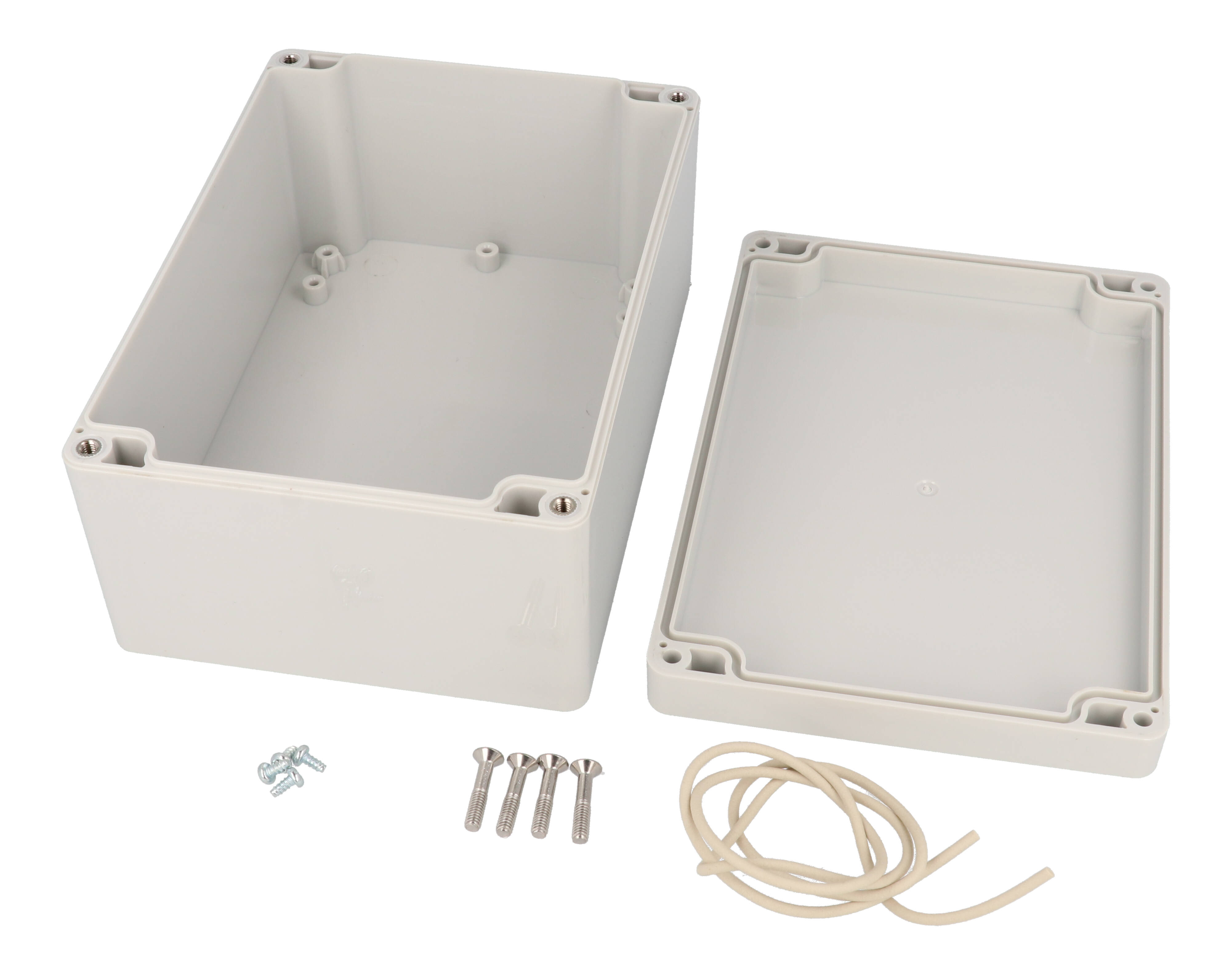 RZ0223 deep light gray polycarbonate water-tight enclosure, 171 x 121 x 80 mm