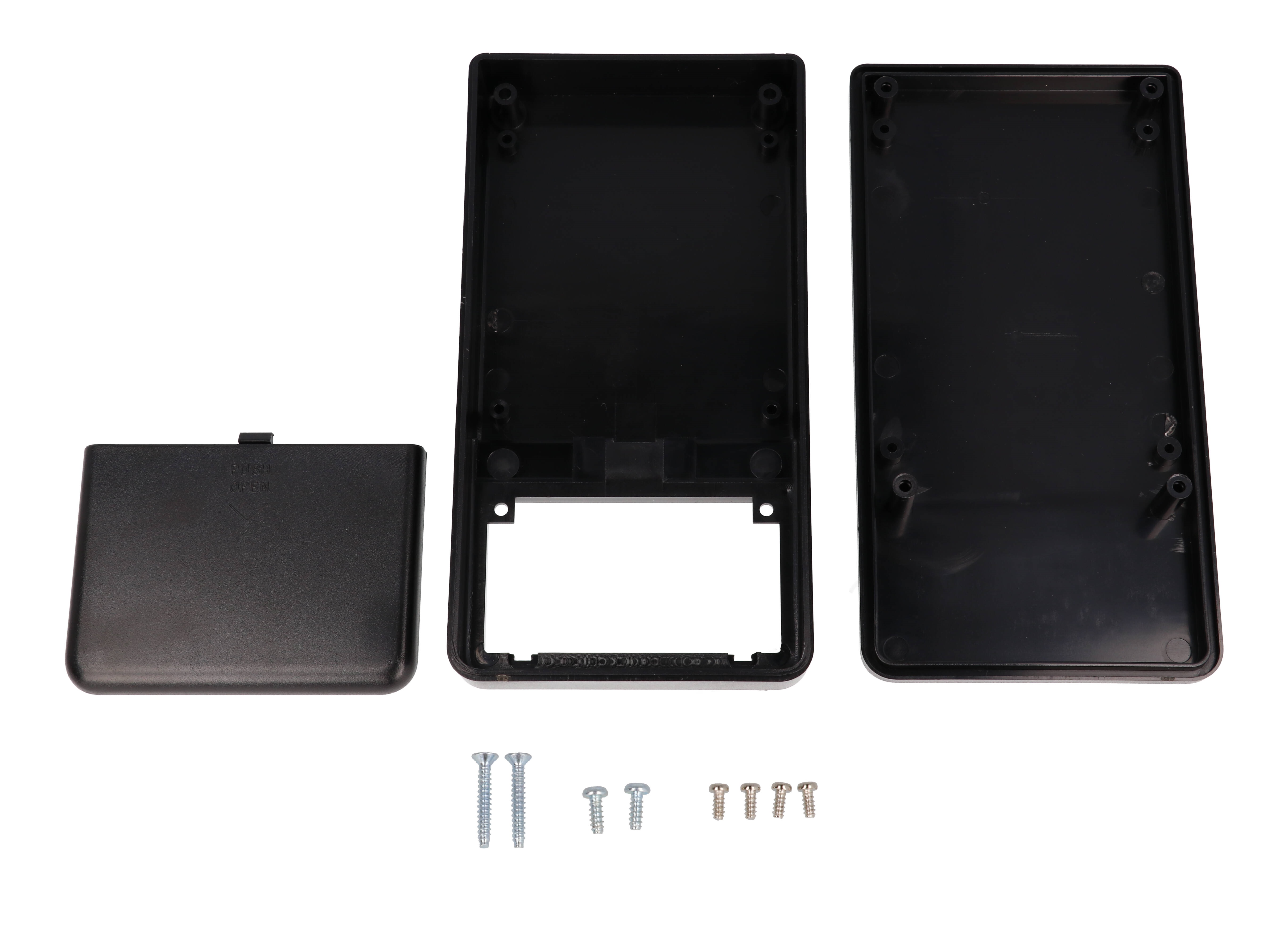 RH3051BK black ABS hand-held enclosure with battery door