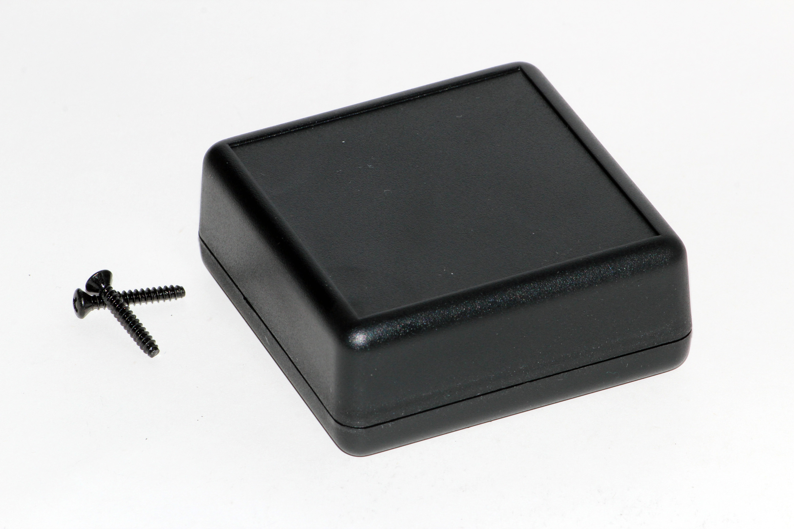 1593JBK black closed-end square ABS handheld enclosure