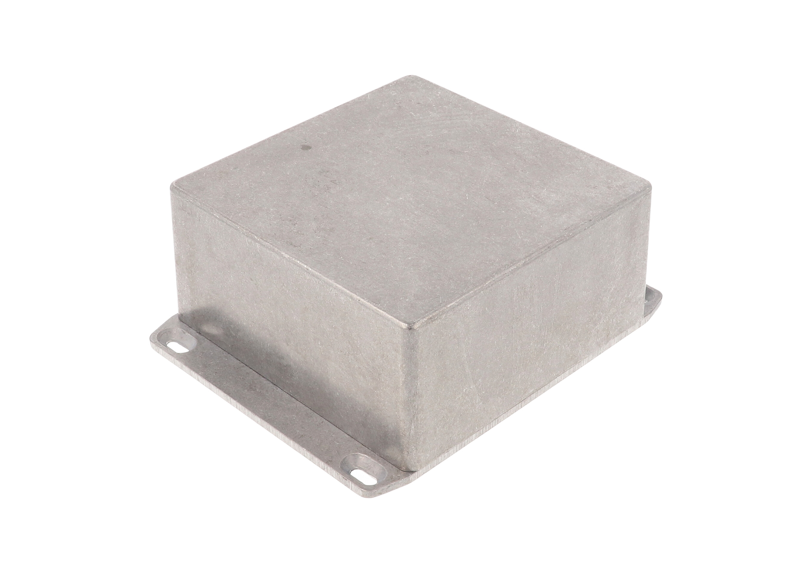 1590UFL natural aluminum square diecast aluminum enclosure with wall-mounting flanged lid