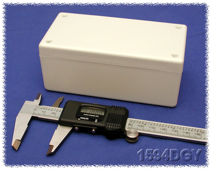 1594DGY light gray flame retardant ABS enclosure with lid, 132 x 66 x 55 mm