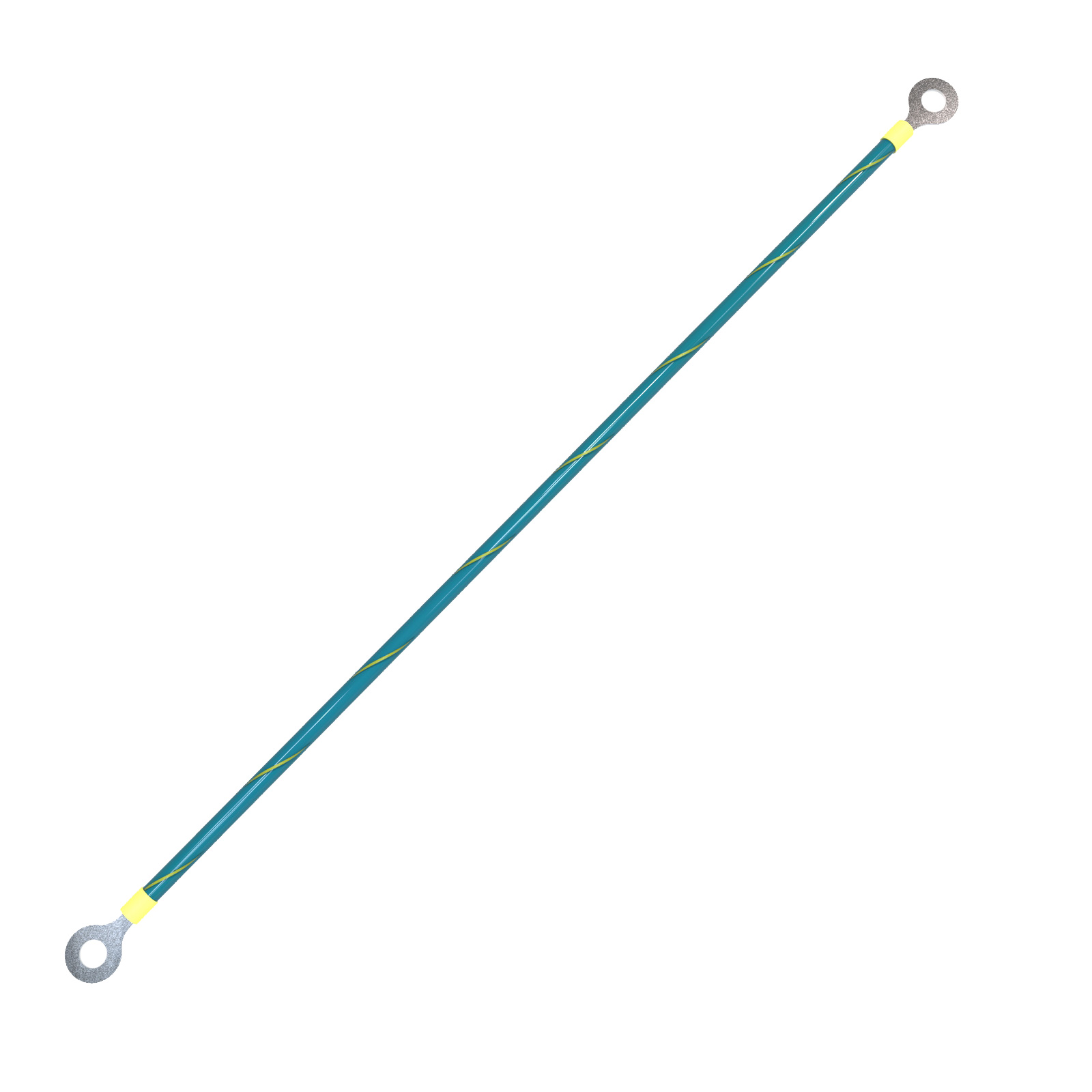 Hammond BWK6A7 7-inch #6 AWG green and yellow rack bonding wire kit with two-hole compression lugs on both ends