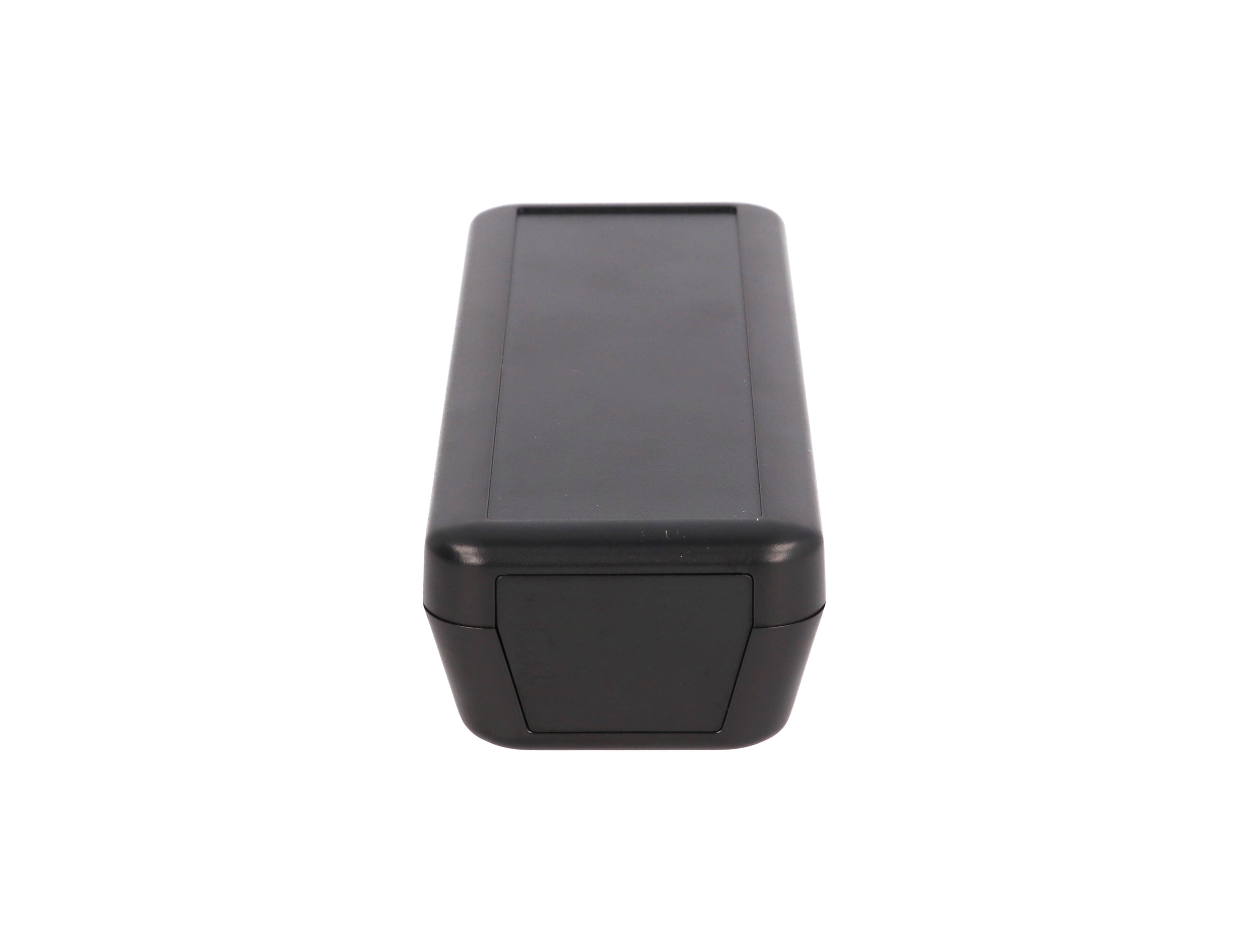 1552D5BK black 150 x 50 x 30 mm hand-held ABS plastic enclosure with recessed top and removable end panels