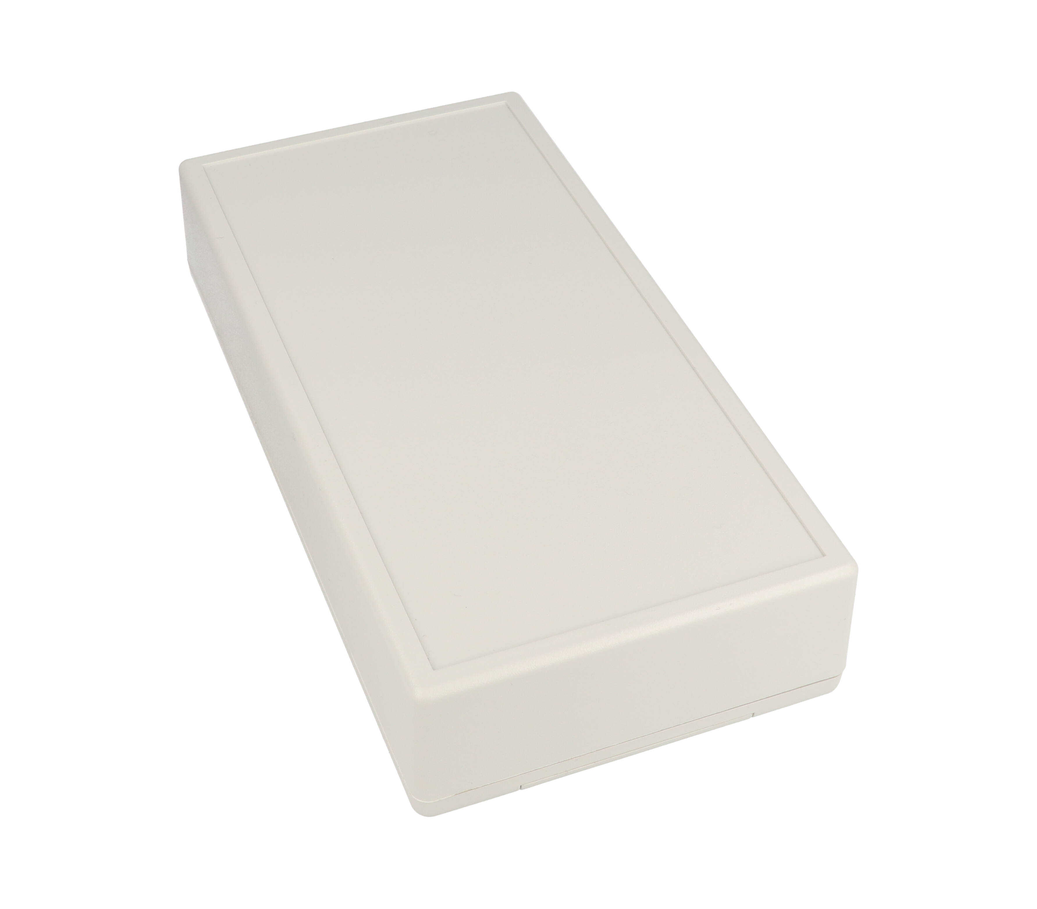 1599HGYBAT light grey flame retardant handheld enclosure with battery door, 220 x 110 mm