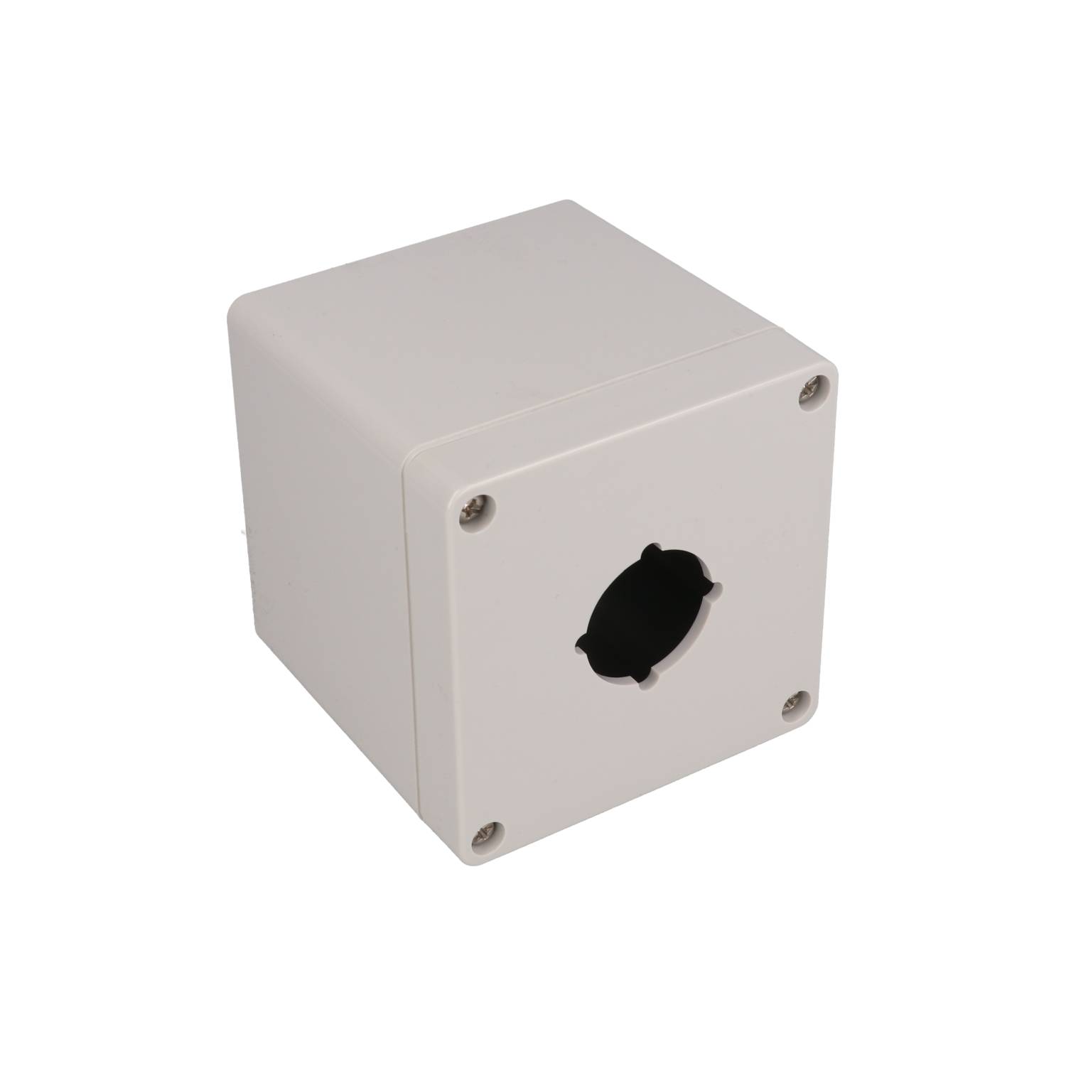1554PB1A deep light gray polycarbonate one-hole 30.5mm pushbutton enclosure