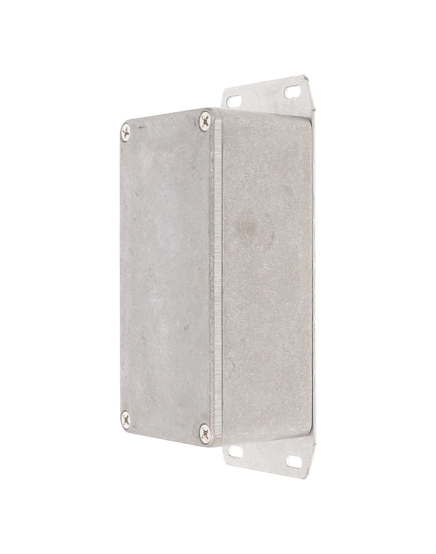 1590BSF natural diecast aluminum enclosure with welded bottom mounting flange