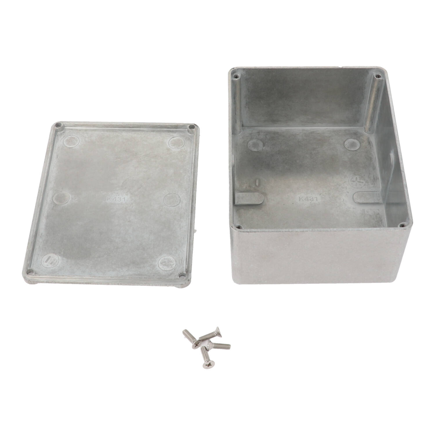 1590K431 natural finish zinc diecast enclosure, 120 x 94 x 56 mm