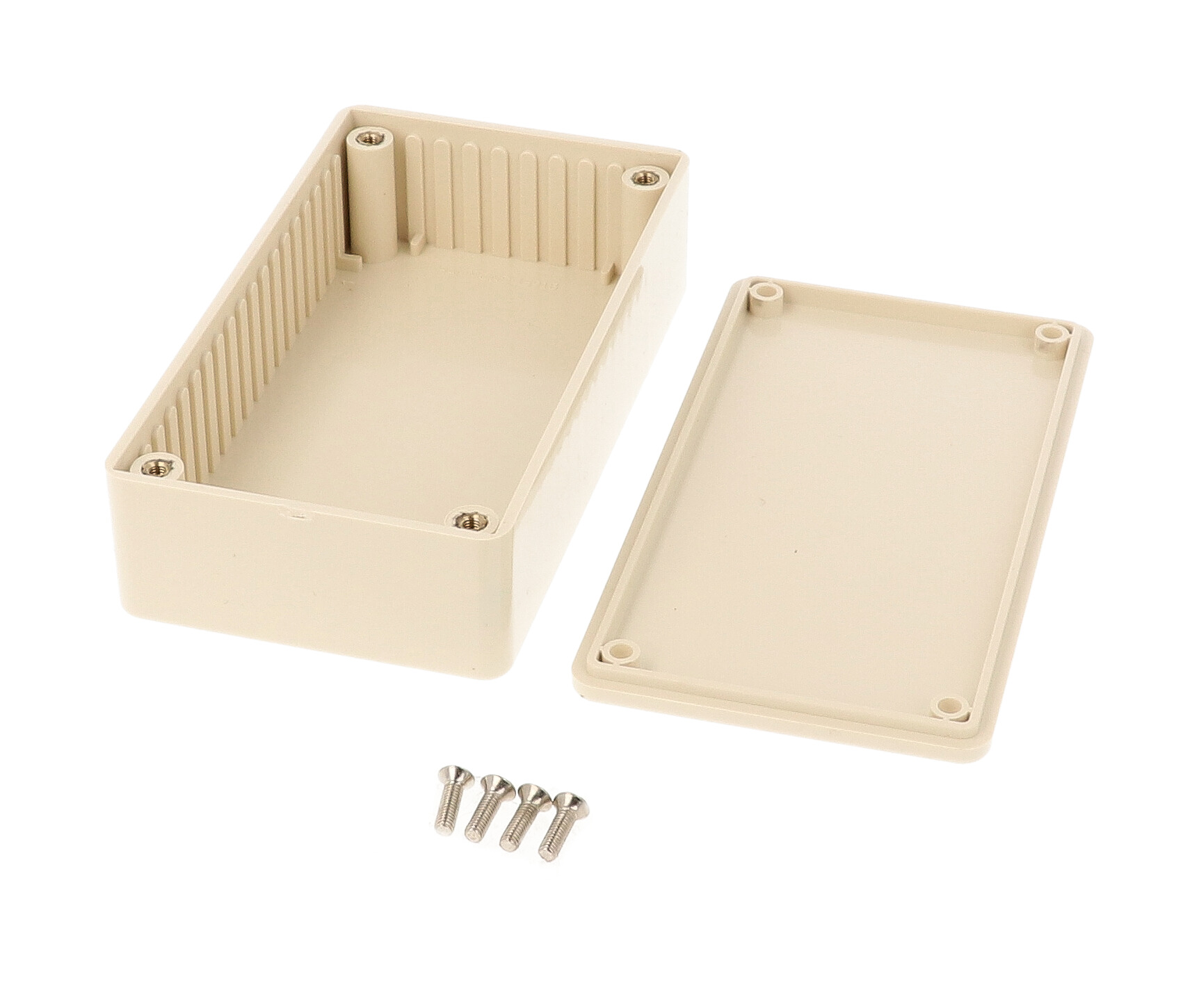 1591BBG beige 112 x 62 x 31 mm ABS plastic enclosure without mounting flanges with molded card guides
