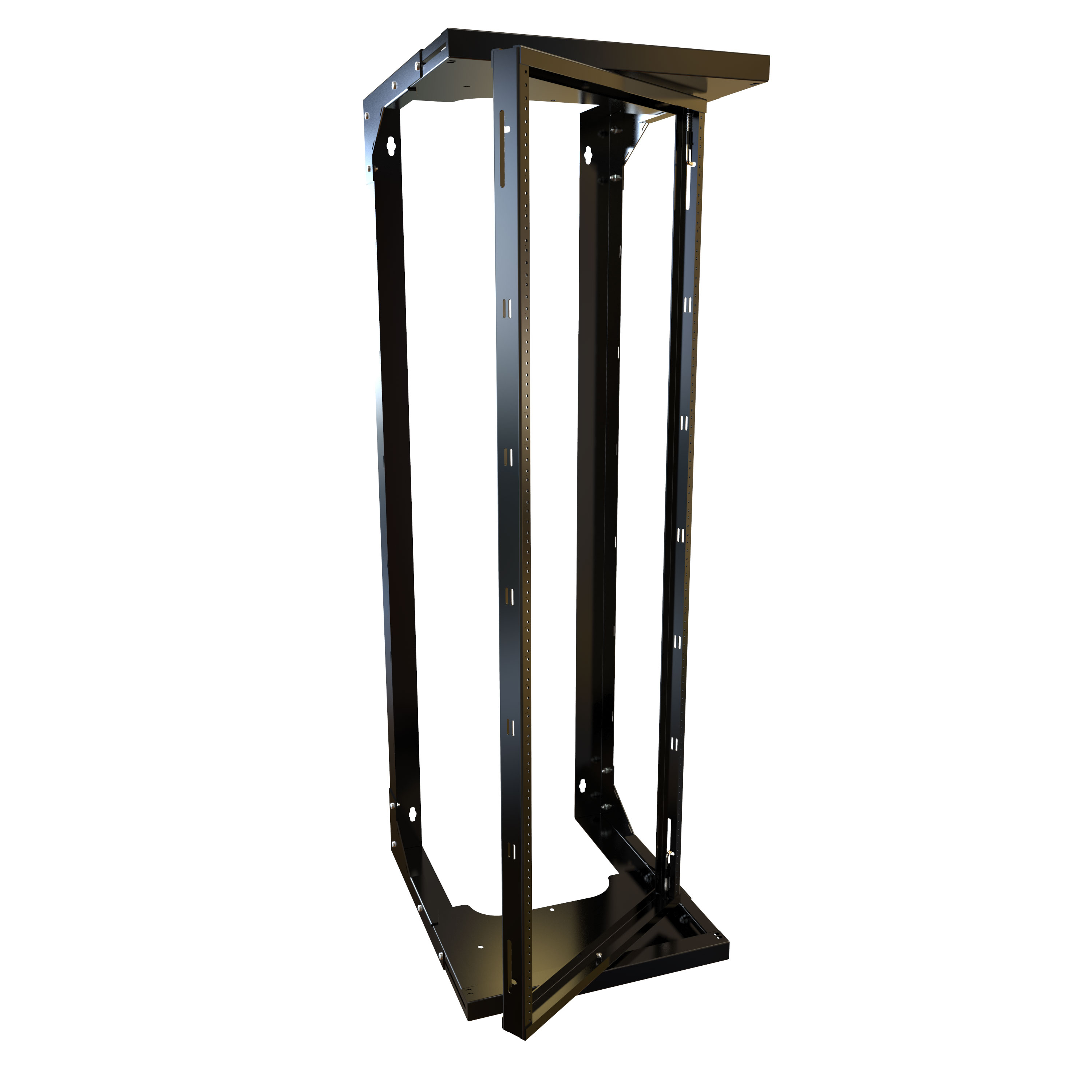 Hammond HWMR1912UBK 12U black center-hinged adjustable depth 19-inch wall-mount open rack — view 4