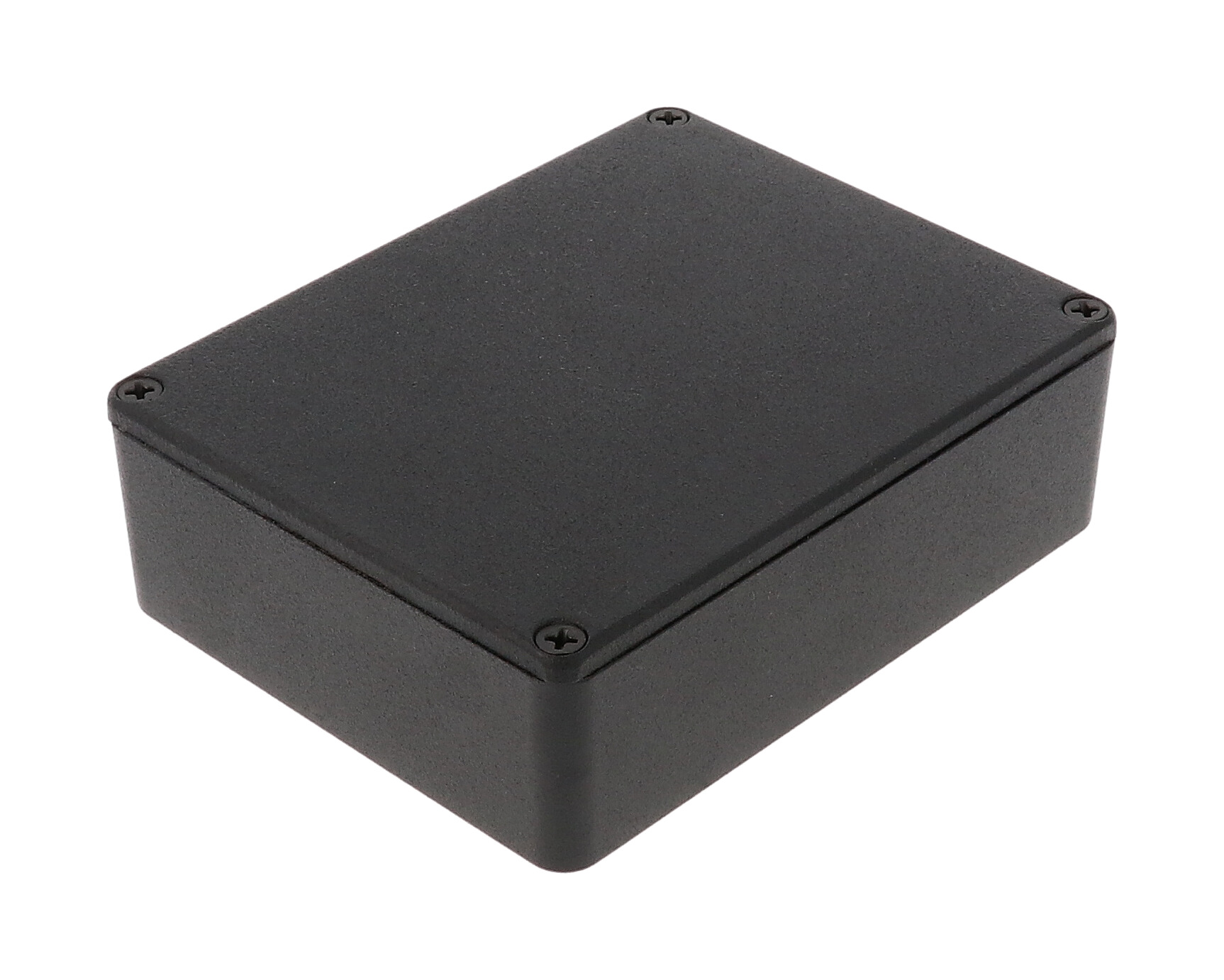 1590BB2BK black textured diecast aluminum enclosure with lid and cover screws