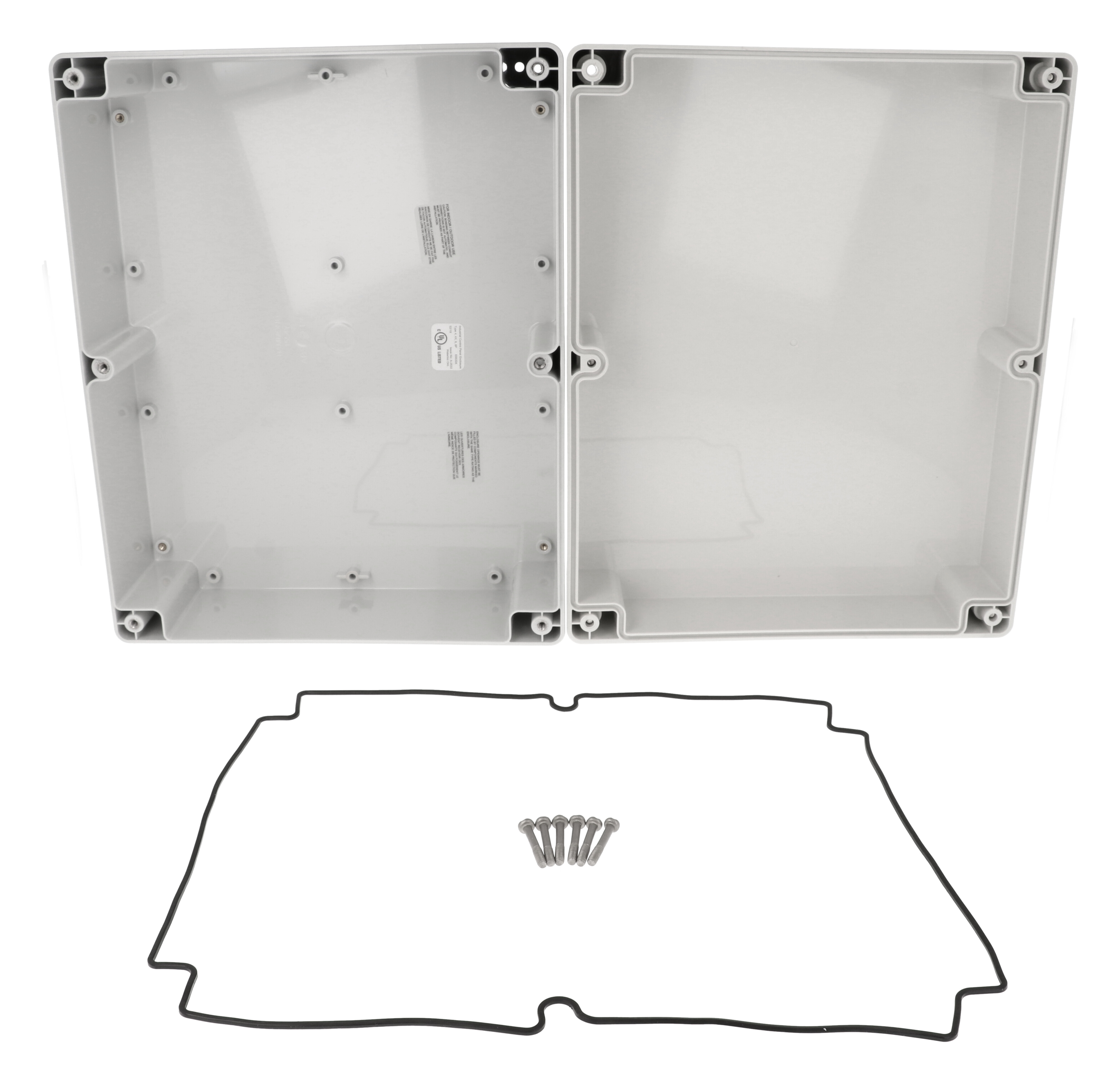 1554YA2GY light gray polycarbonate NEMA 4X enclosure, 300 x 240 x 120 mm, solid gray lid
