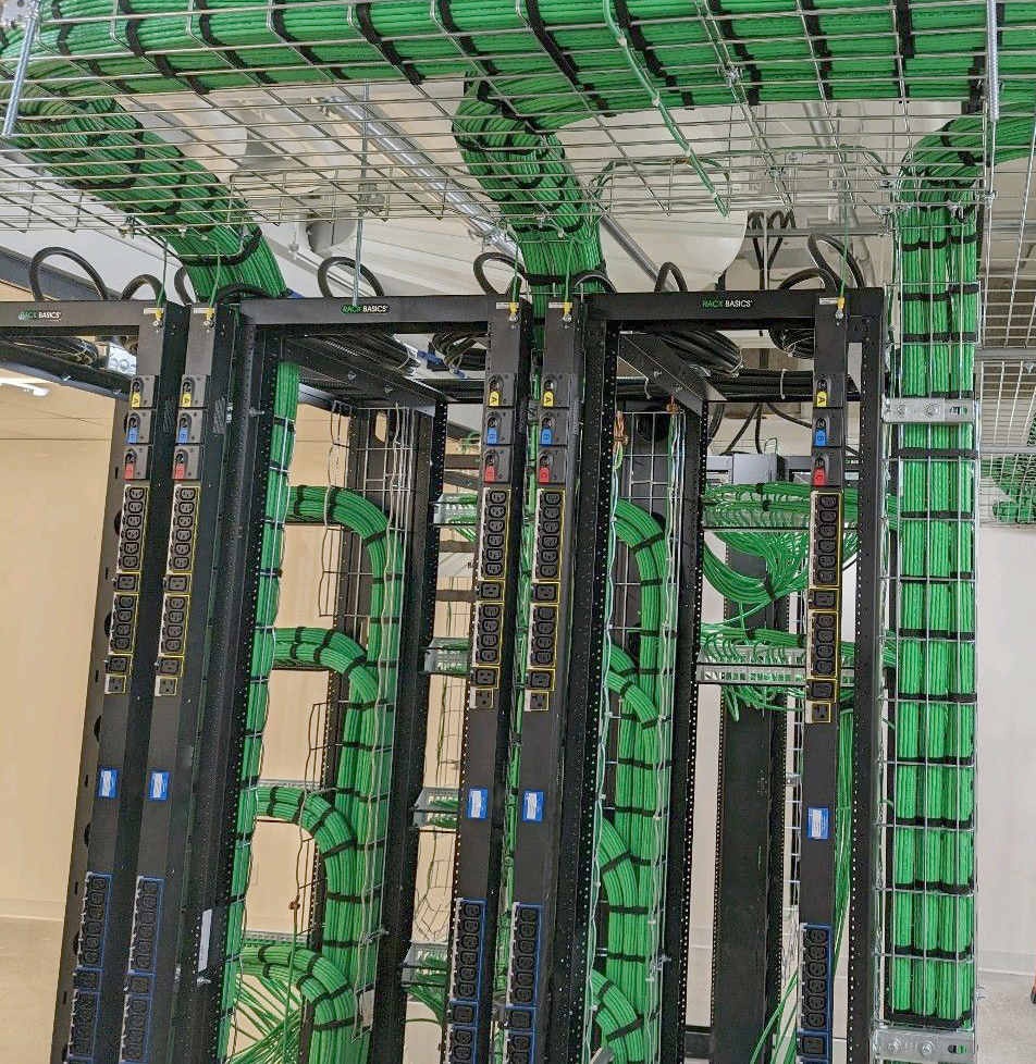 Hammond RB-2P24 24U black two-post open frame 19-inch equipment rack with double-tapped 10-32 mounting rails — view 5