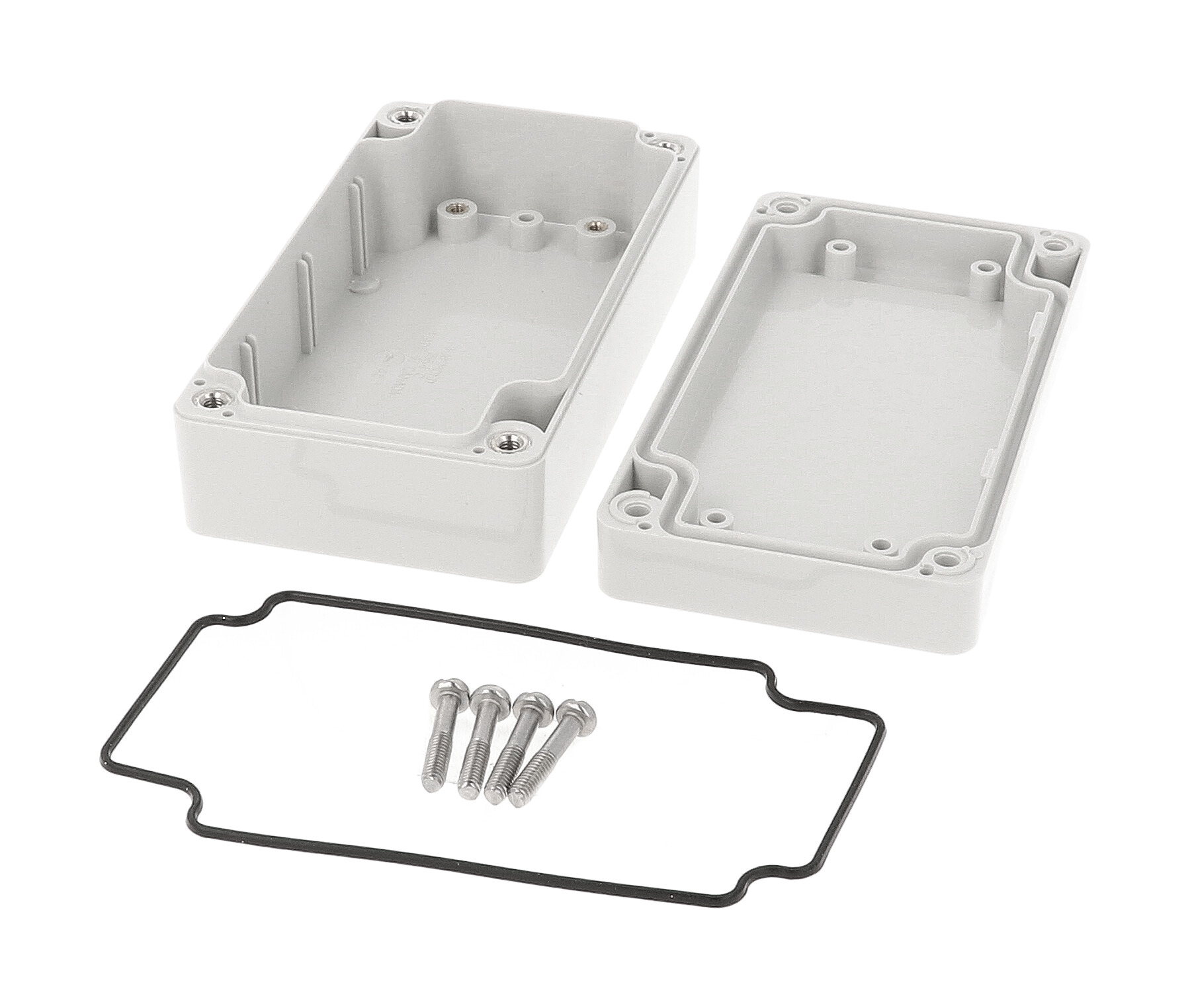 1555CGY light gray ABS watertight enclosure, 120 x 65 x 41 mm, styled lid