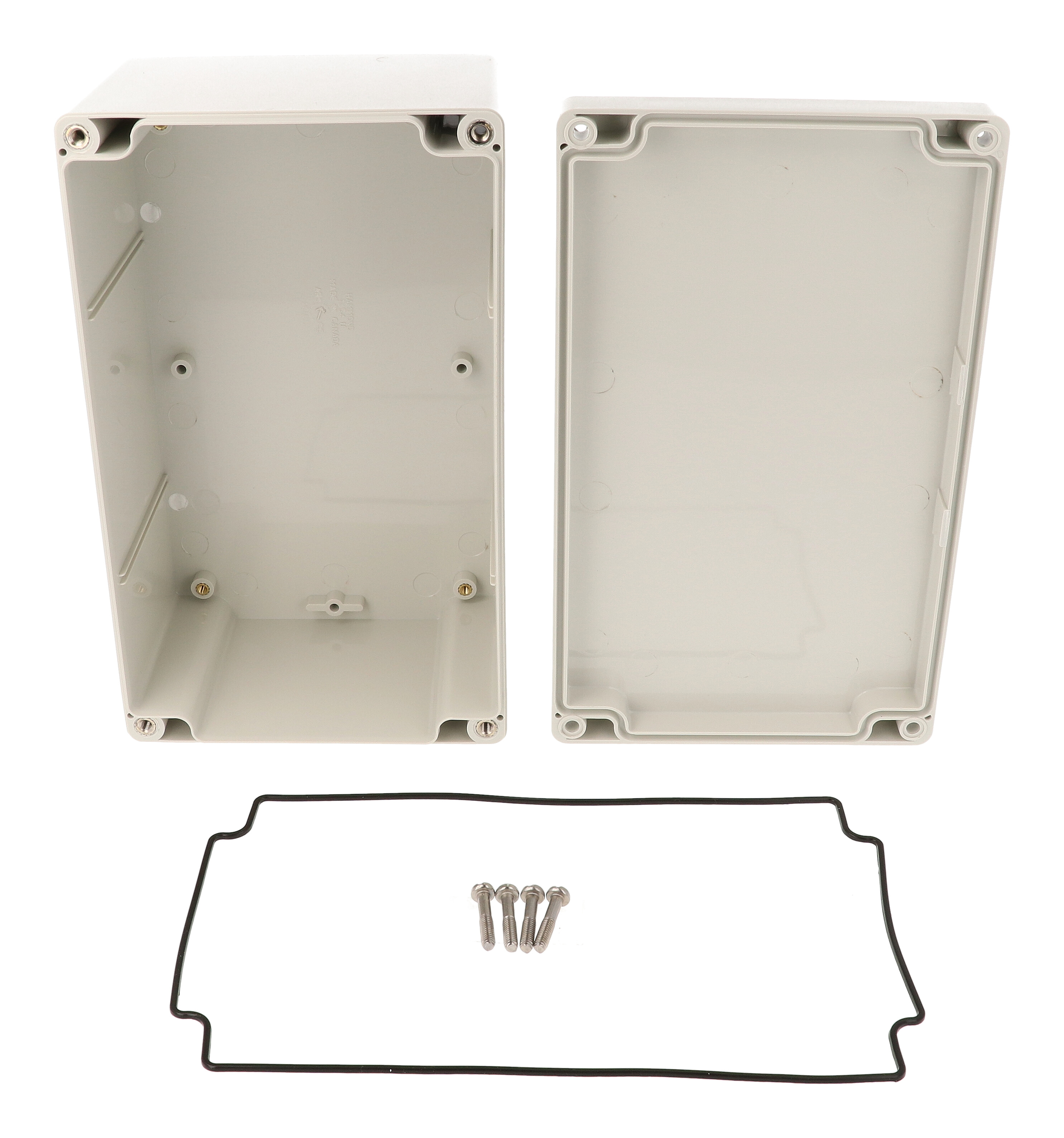 1554UGY light gray ABS watertight enclosure, 200 x 120 x 90 mm, with screw-down lid