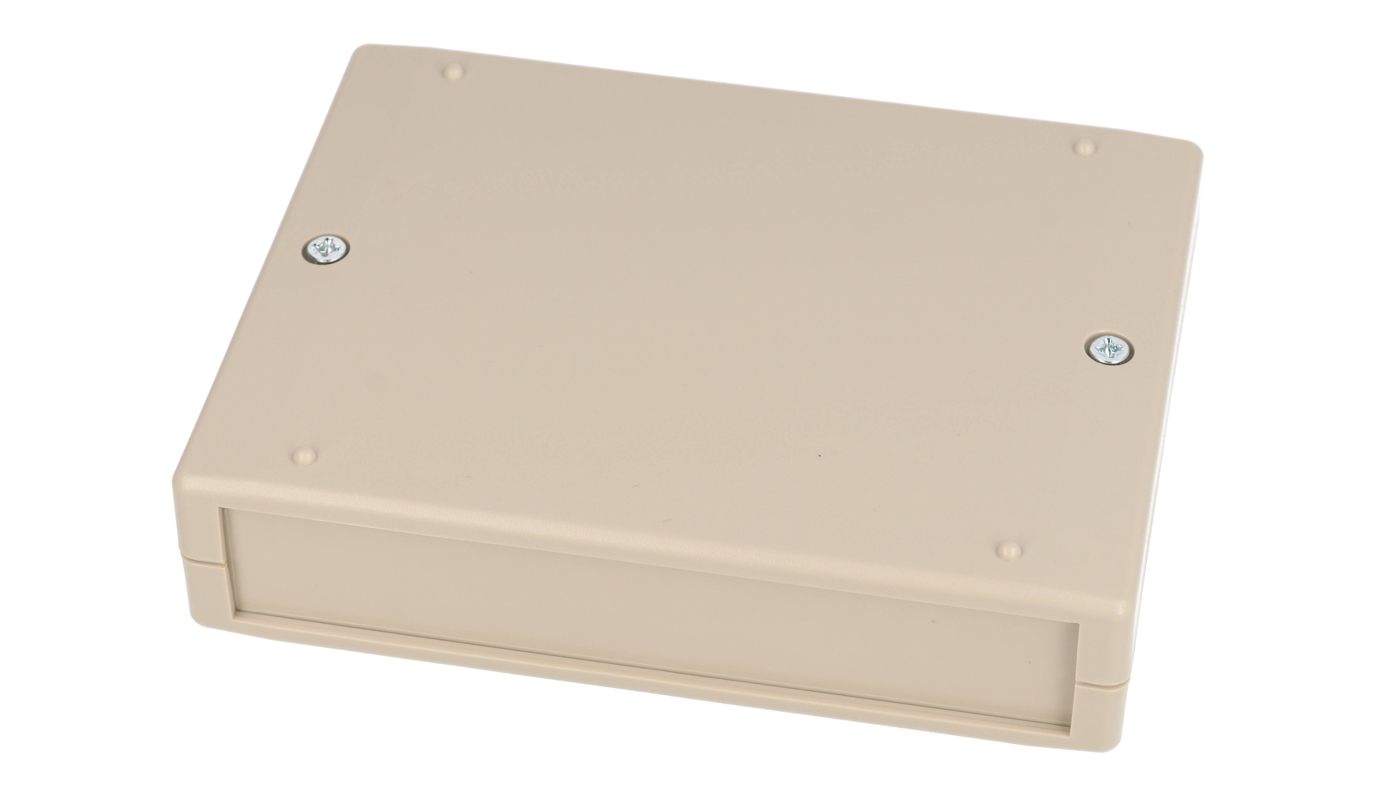 RM2015S light grey ABS instrument enclosure, 130 x 100 x 31 mm clam shell case with front and rear panels