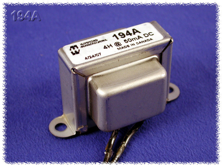 194A — Choke designed for Fender guitar amp, inductance 4 H @ 50 ma., 194 Series