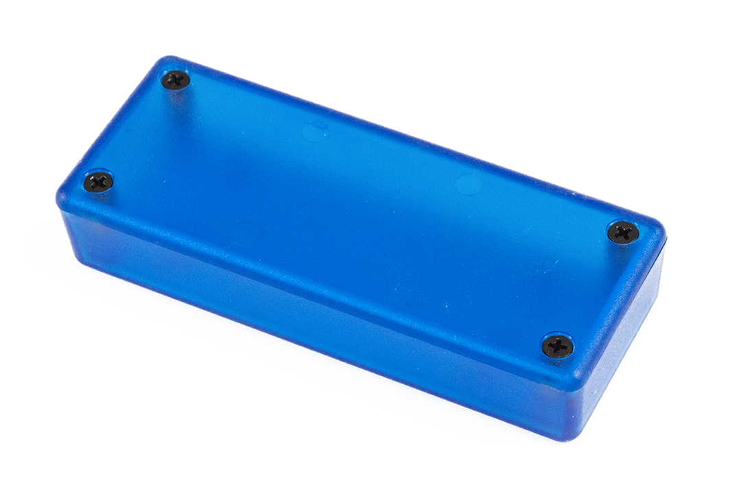 1551UTBU translucent blue ABS miniature enclosure, 100 x 40 x 20 mm