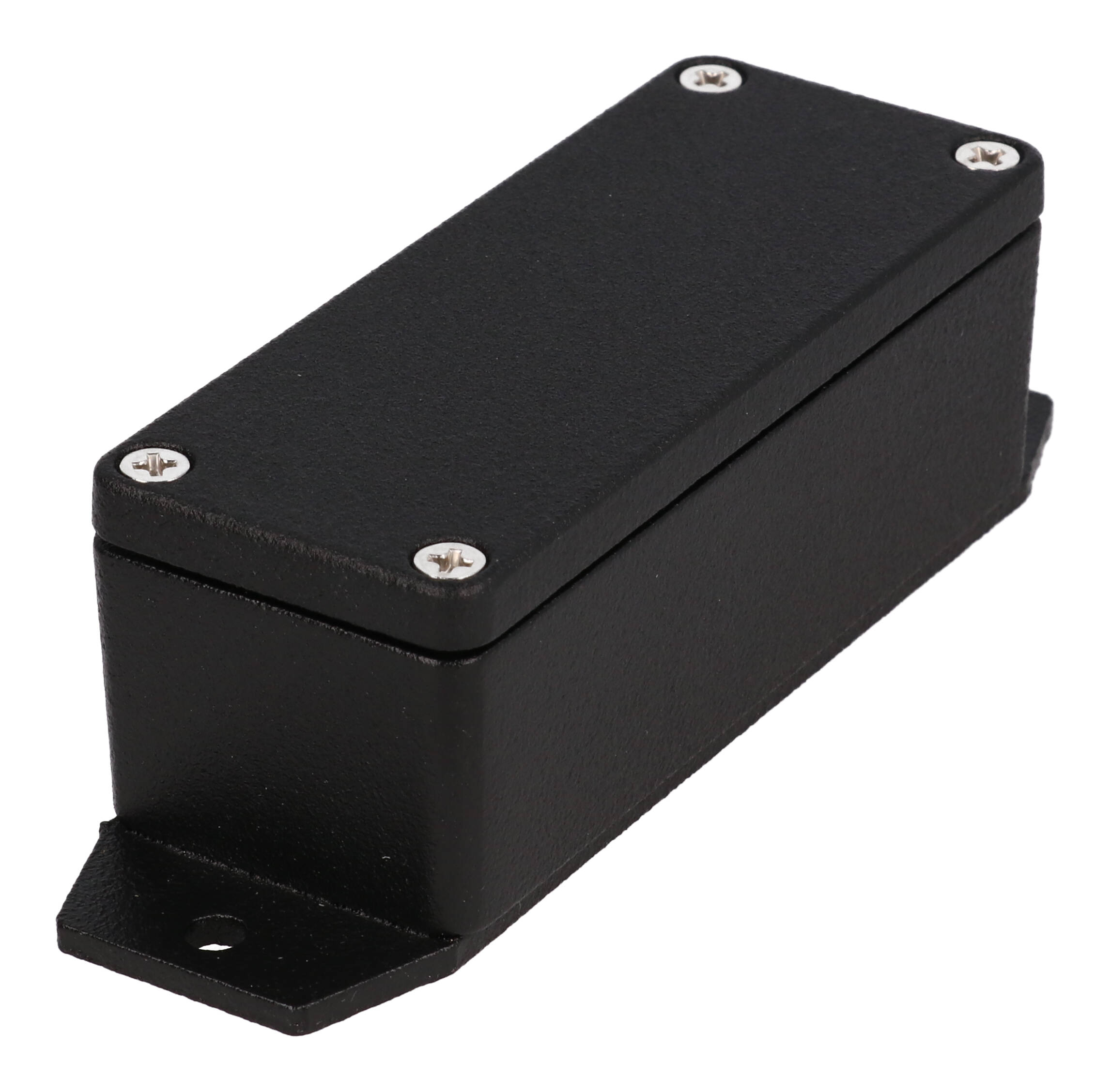 1550Z102FBK black textured slim flanged watertight diecast aluminum enclosure
